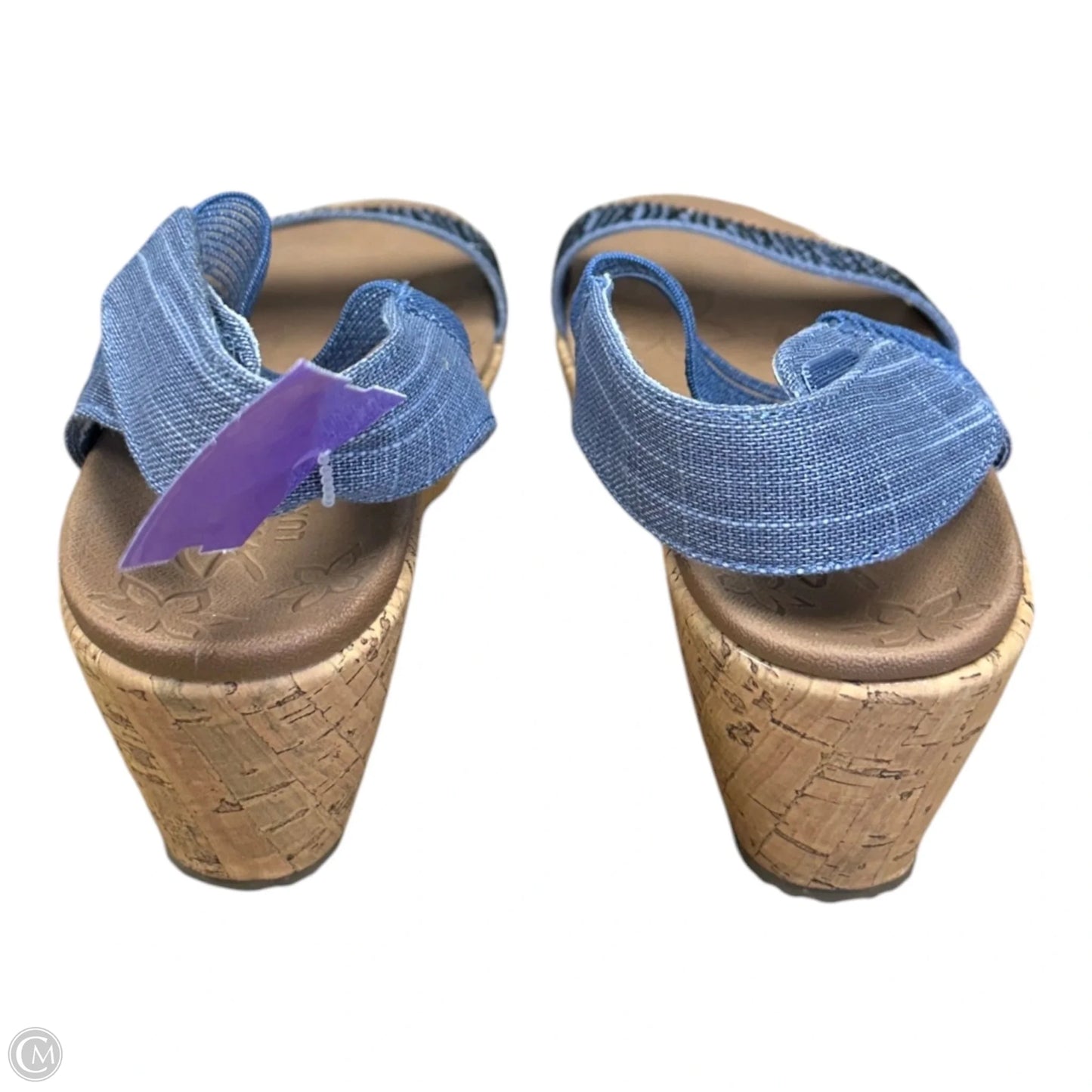 Sandals Heels Wedge By Skechers In Blue, Size: 8
