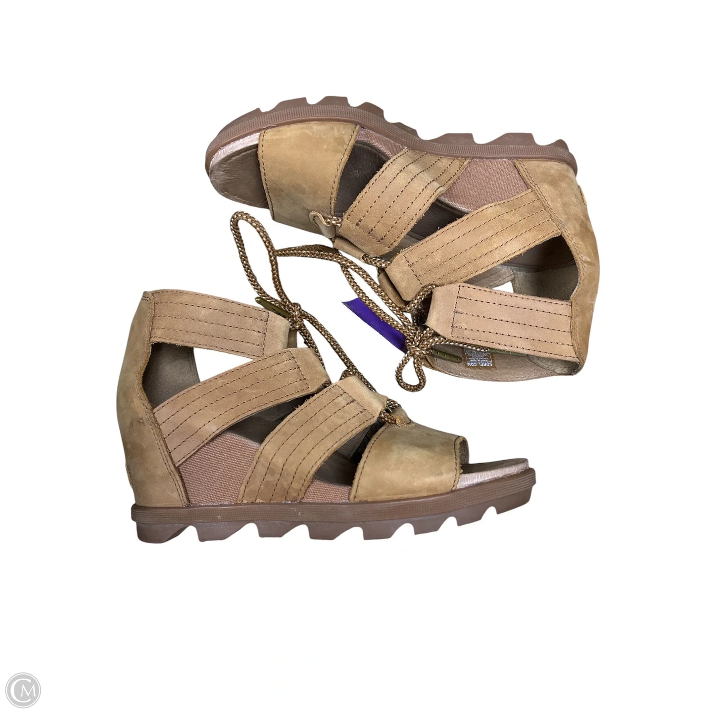 Sandals Heels Wedge By Sorel In Tan, Size: 8.5