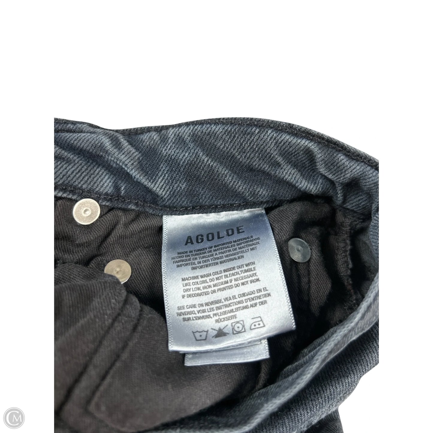 Jeans Straight By Agolde In Black Denim, Size: 4