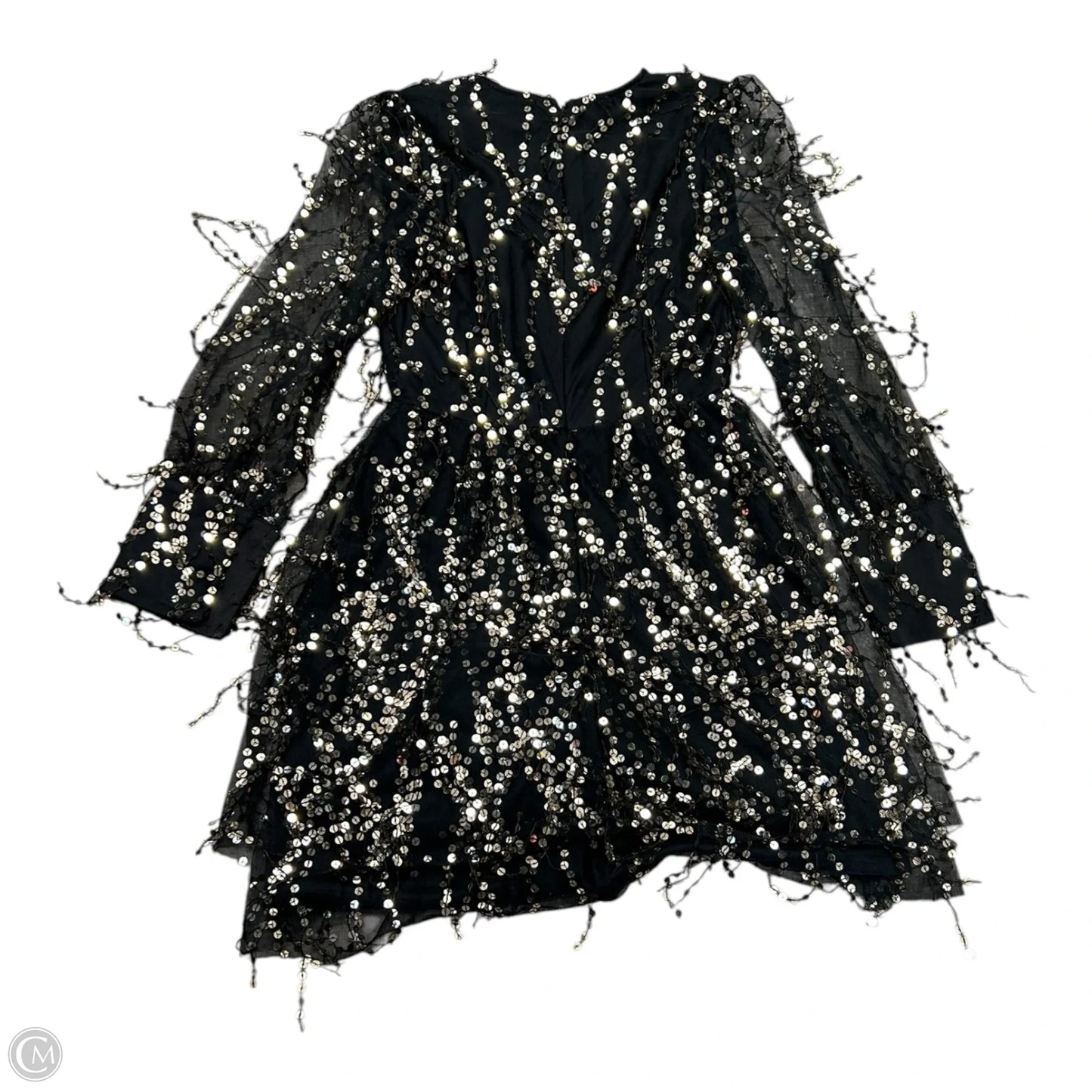 Dress Party Short By Clothes Mentor In Black & Gold, Size: M