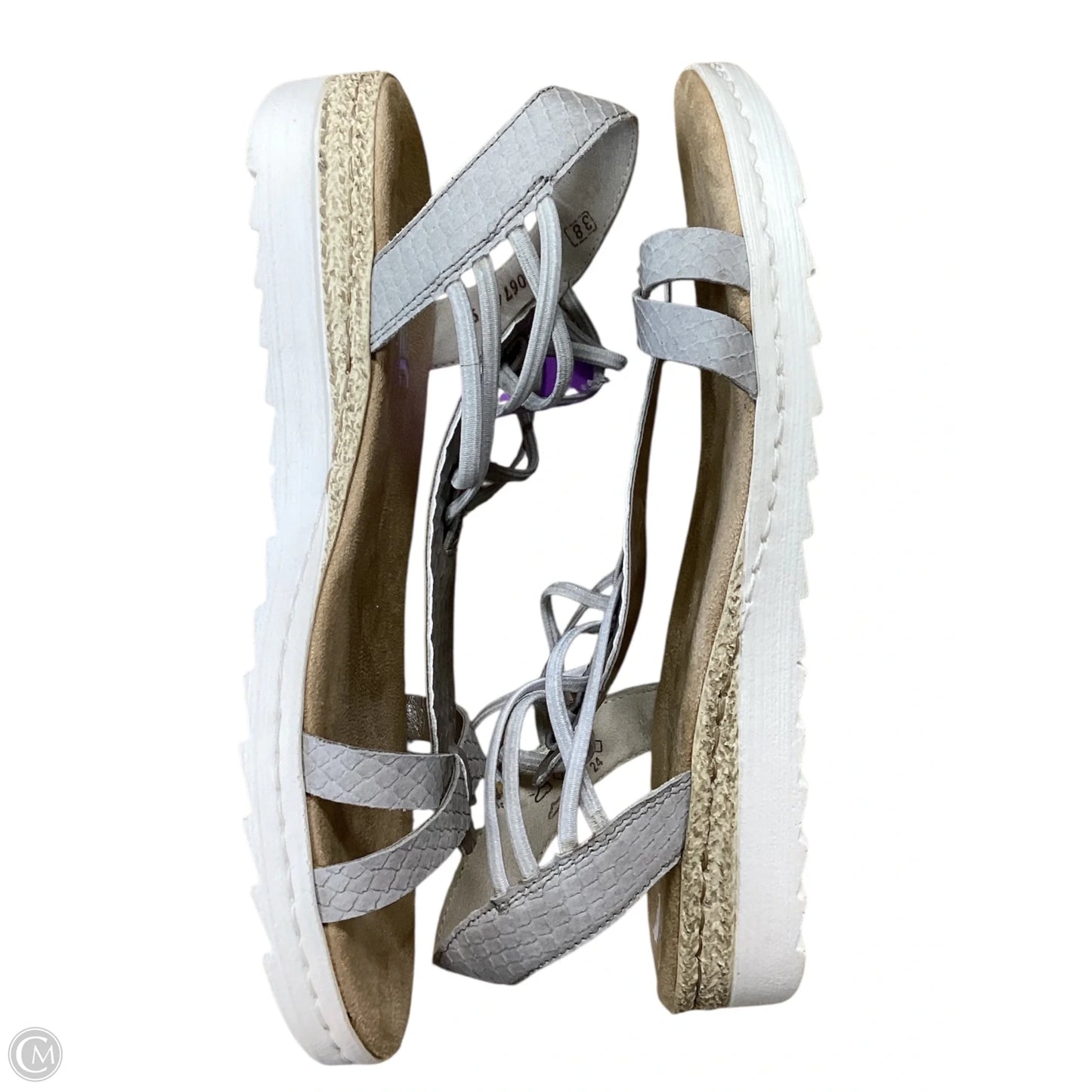 Sandals Flats By Riekers In Grey, Size: 7.5