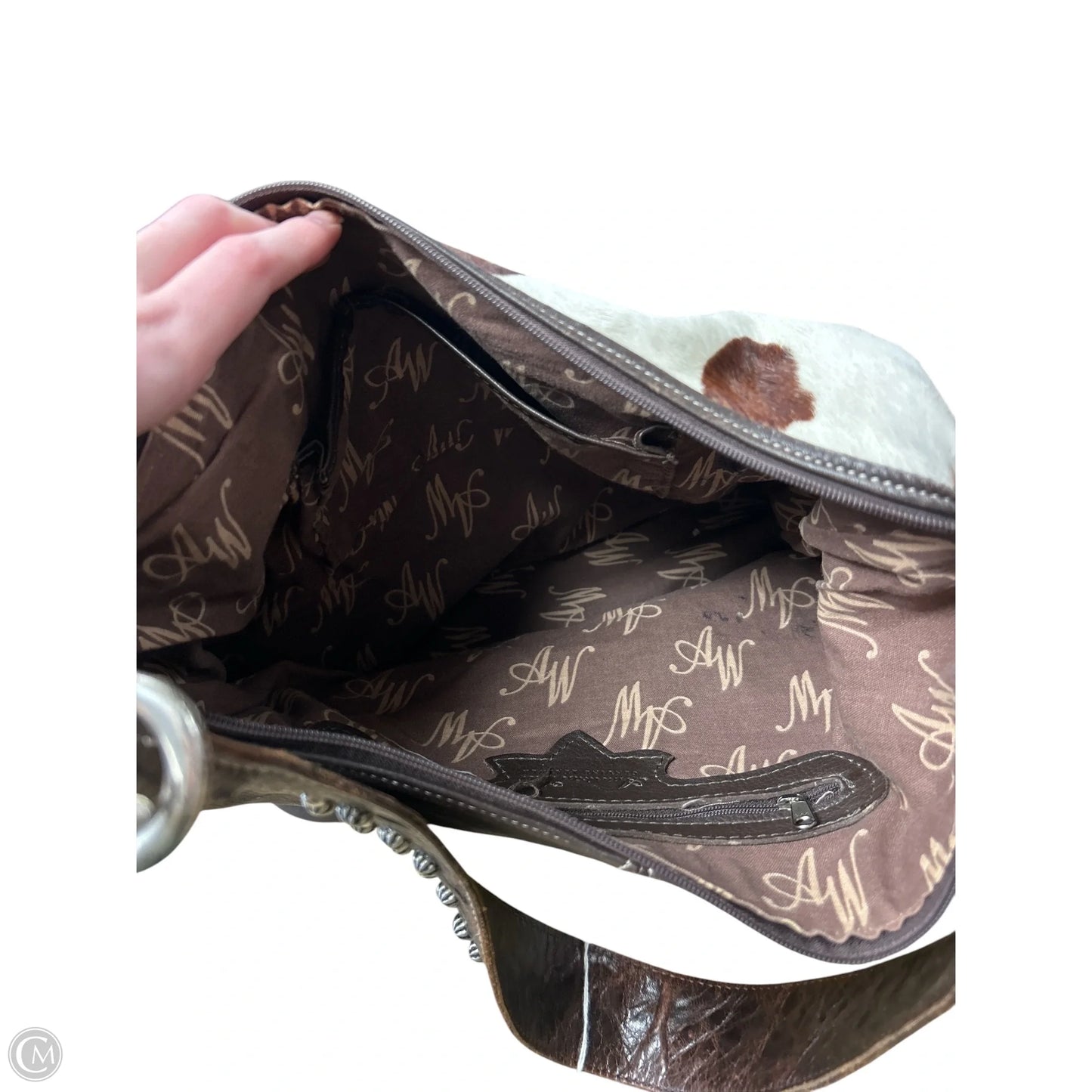 Handbag Leather By Clothes Mentor, Size: Medium