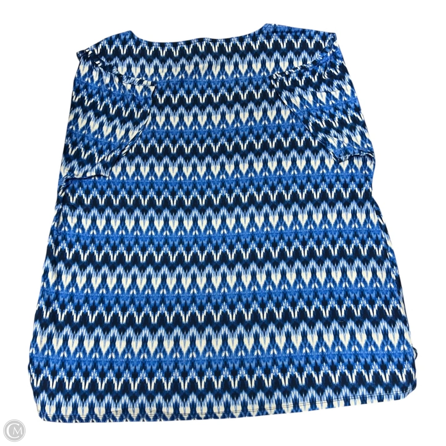 Top Short Sleeve Basic By Dg2 In Blue & White, Size: 1x