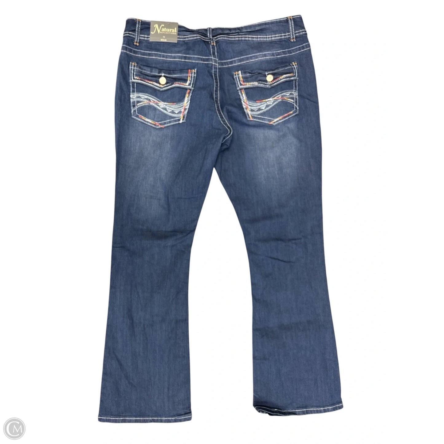 Jeans Boot Cut By Natural Reflections In Blue Denim, Size: 16