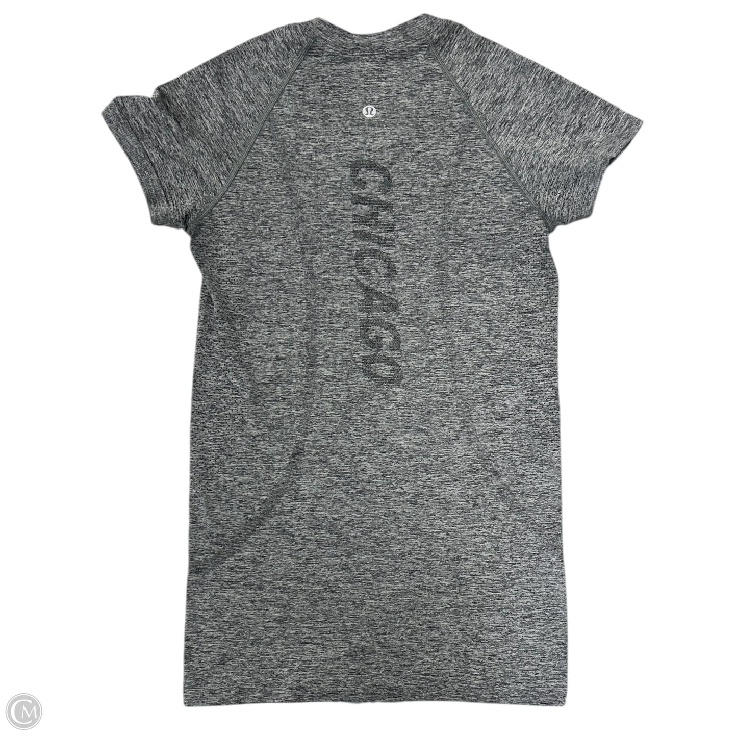 Athletic Top Short Sleeve By Lululemon In Grey, Size: 4