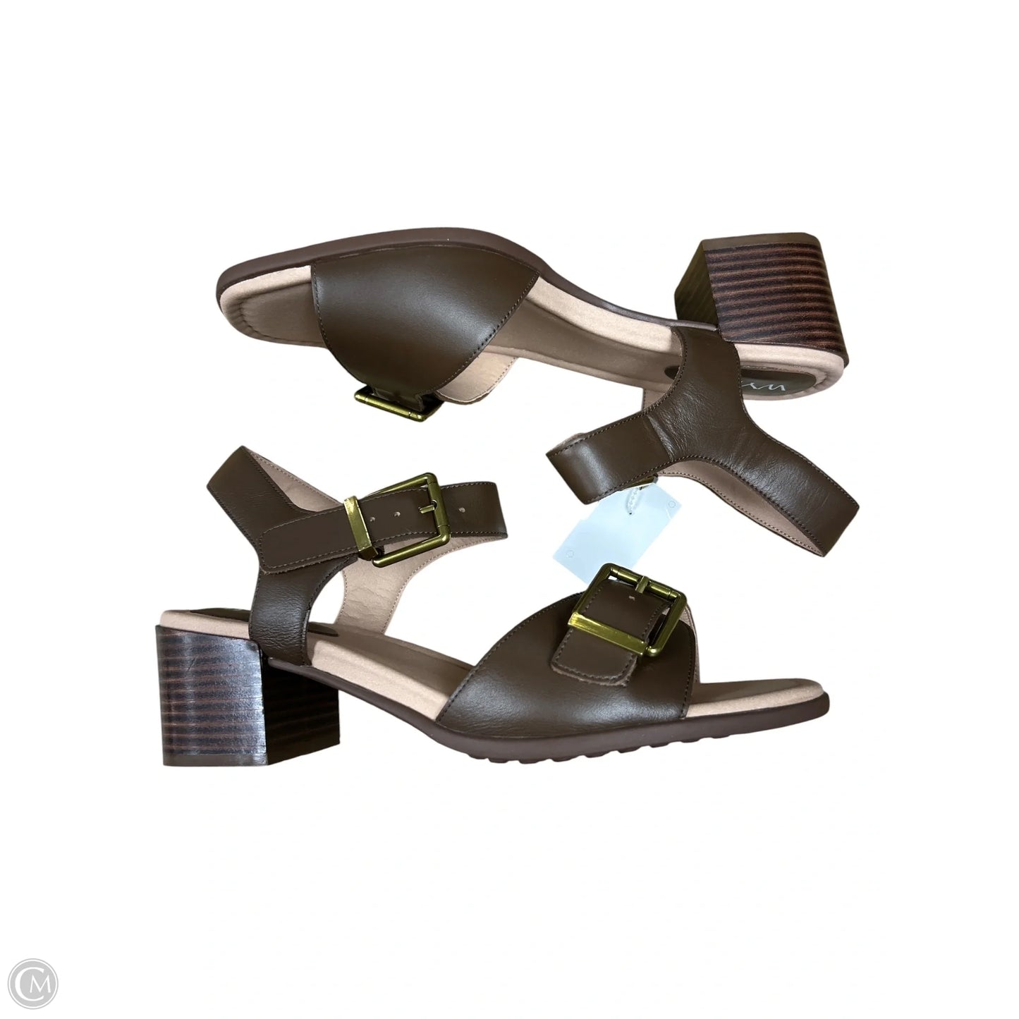 Sandals Heels Block By Cmc In Brown, Size: 10