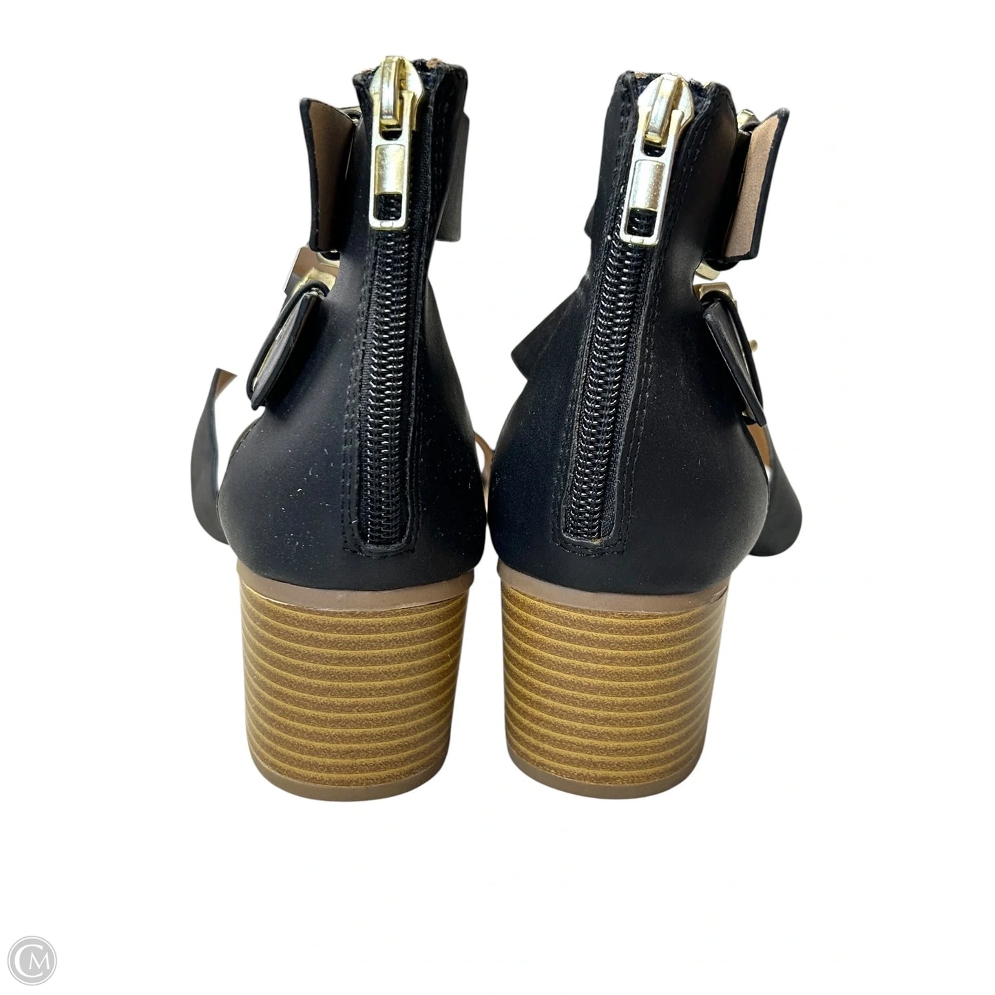 Sandals Heels Block By City Classified In Black, Size: 9