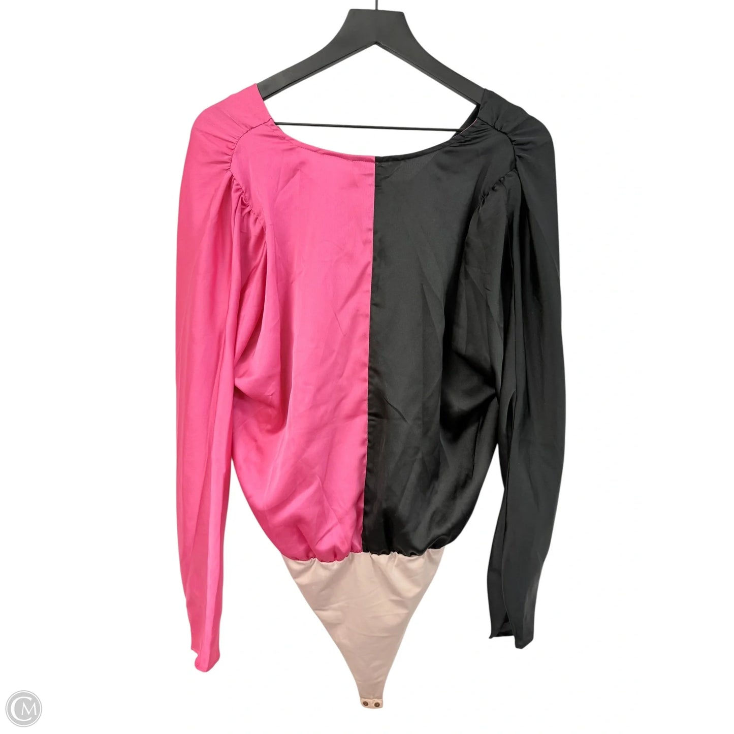 Bodysuit By Clothes Mentor In Black & Pink, Size: L