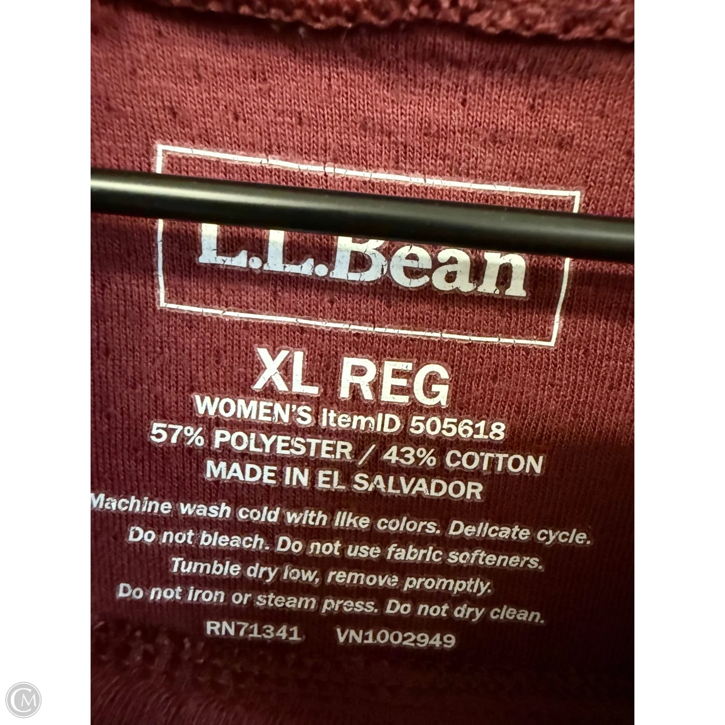 Sweatshirt Collar By L.l. Bean In Red, Size: Xl