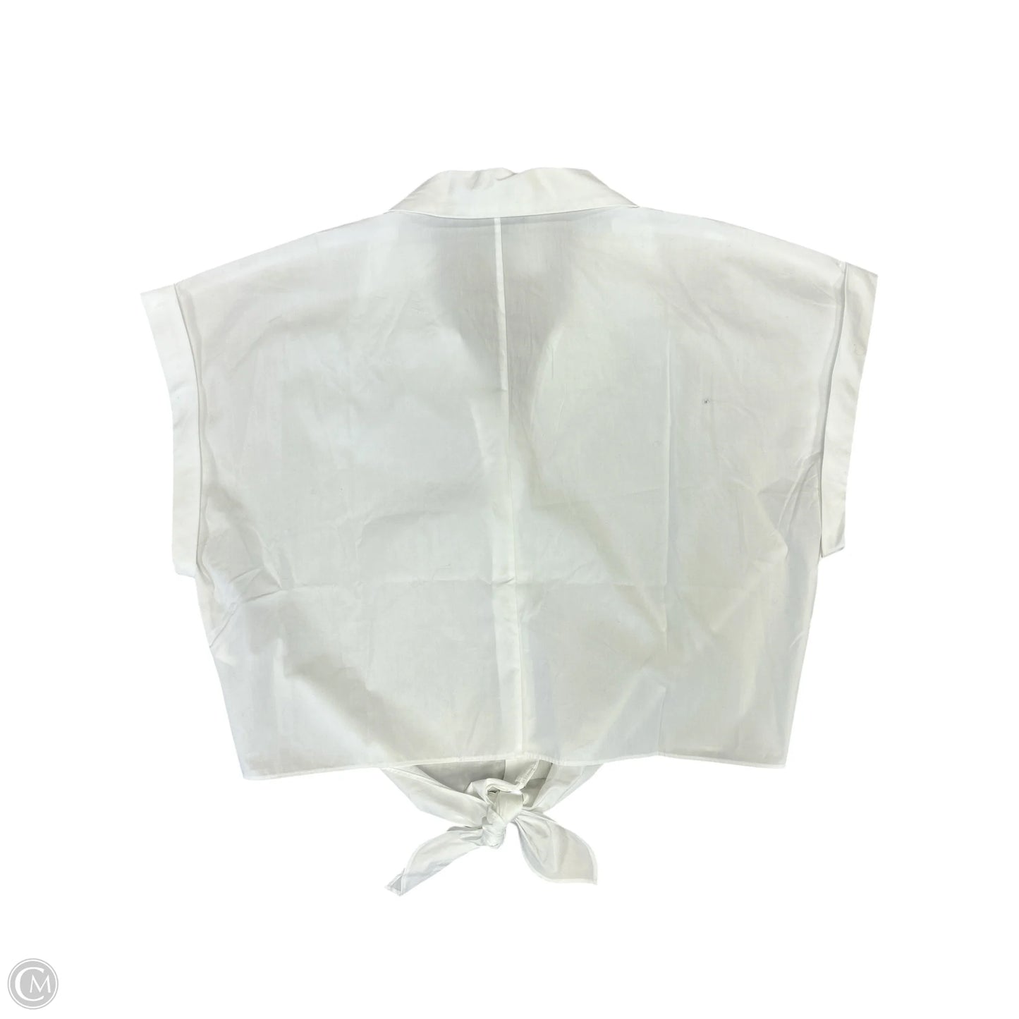 Blouse Short Sleeve By Banana Republic In White, Size: Xl