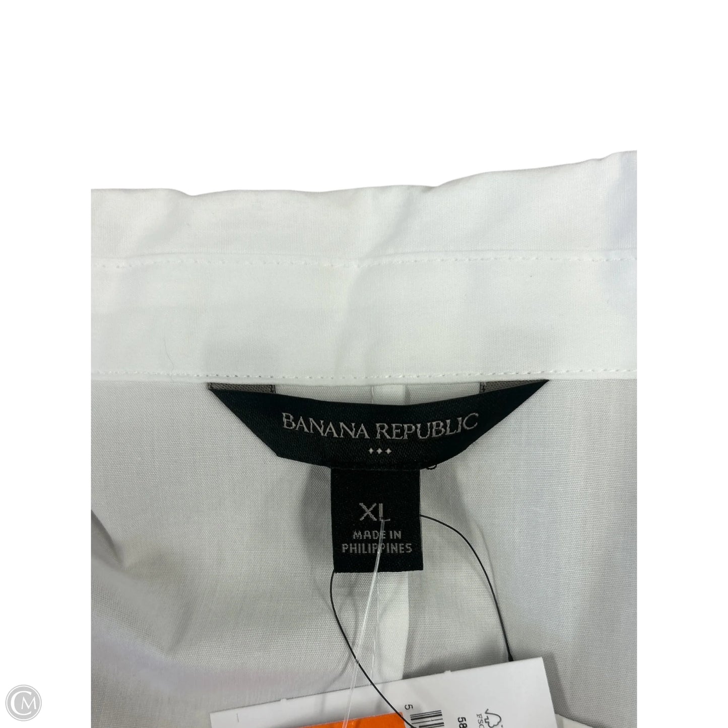Blouse Short Sleeve By Banana Republic In White, Size: Xl