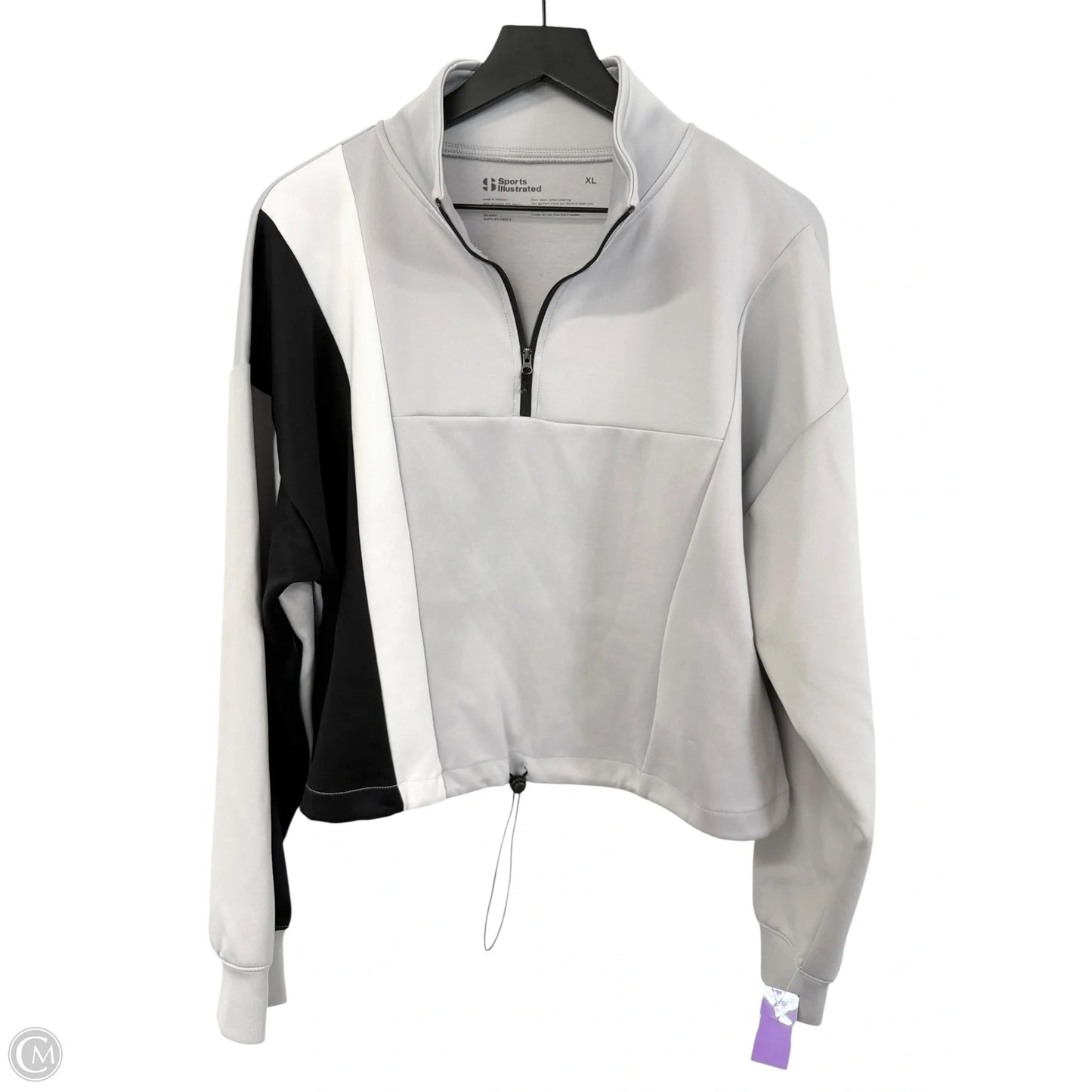 Athletic Top Long Sleeve Collar By Clothes Mentor In Grey, Size: Xl
