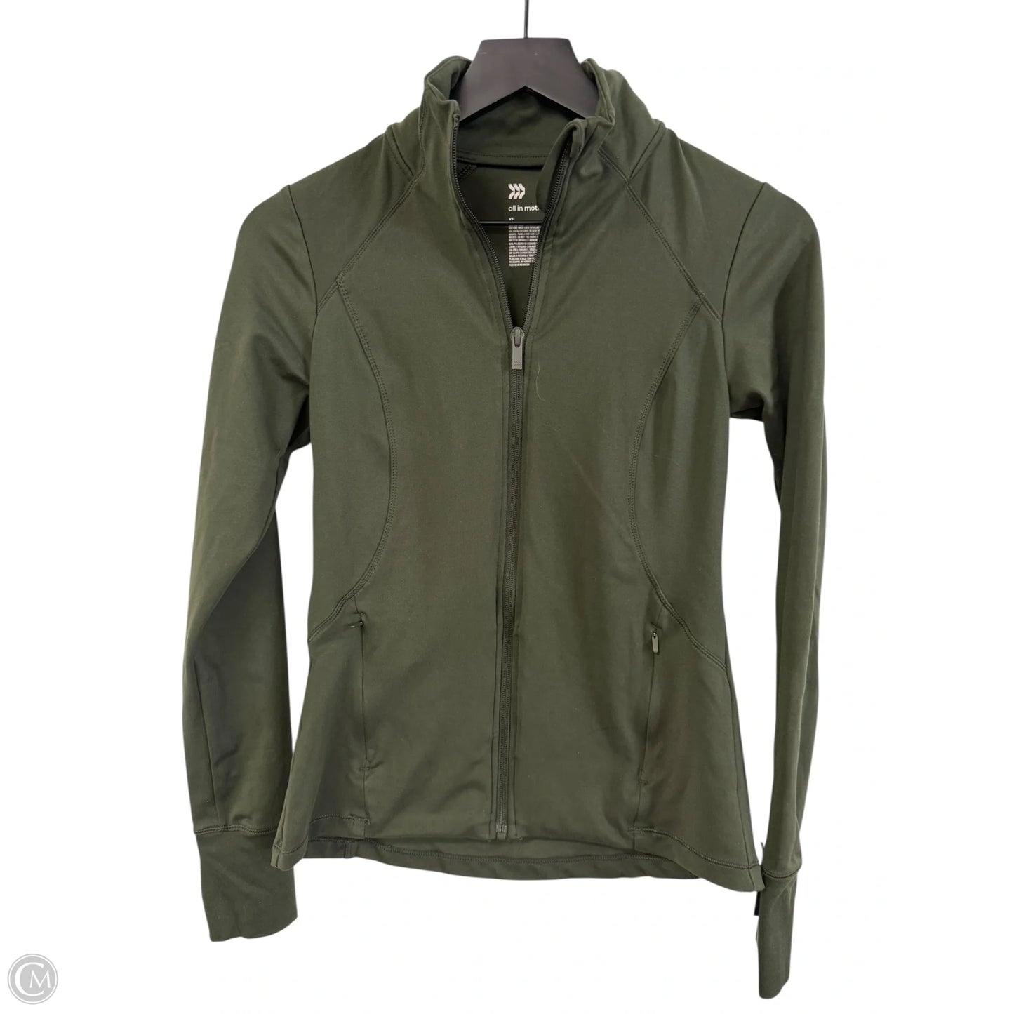 Athletic Top Long Sleeve Collar By All In Motion In Green, Size: Xs