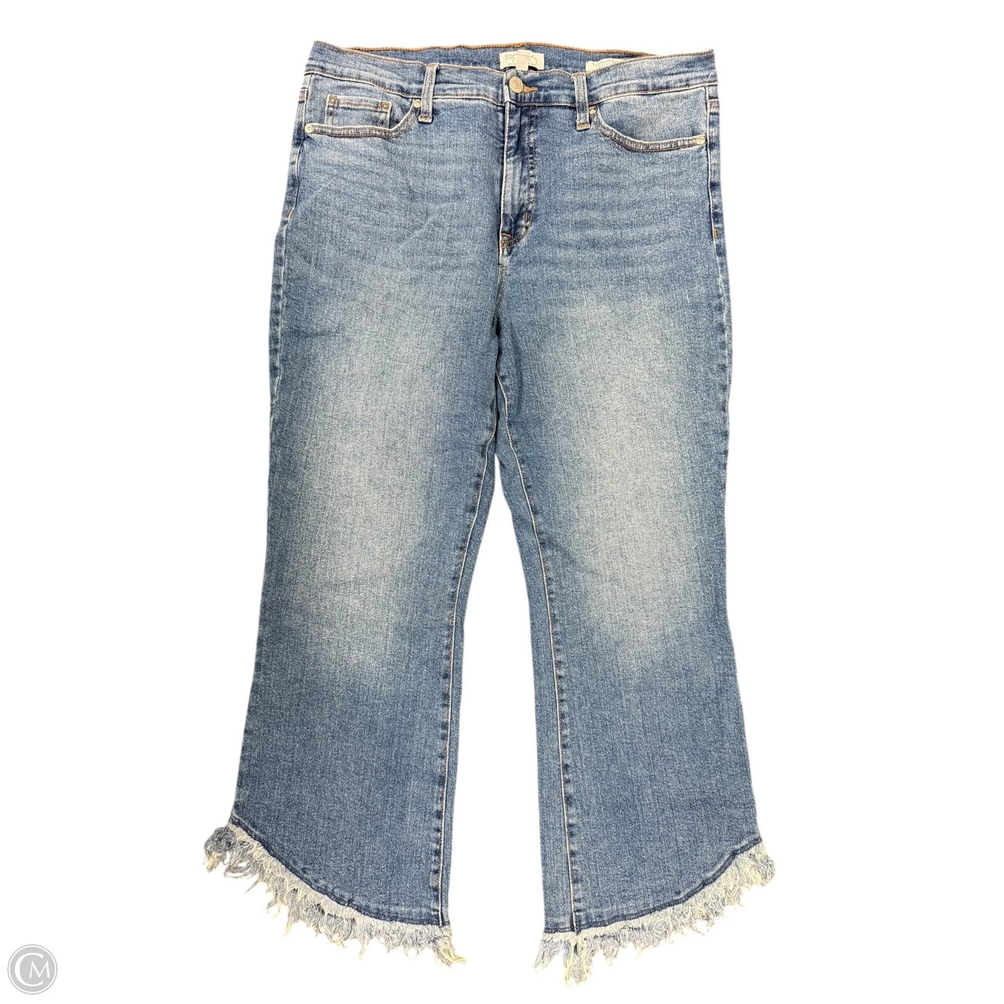 Jeans Cropped By Sofia By Sofia Vergara In Blue Denim, Size: 12
