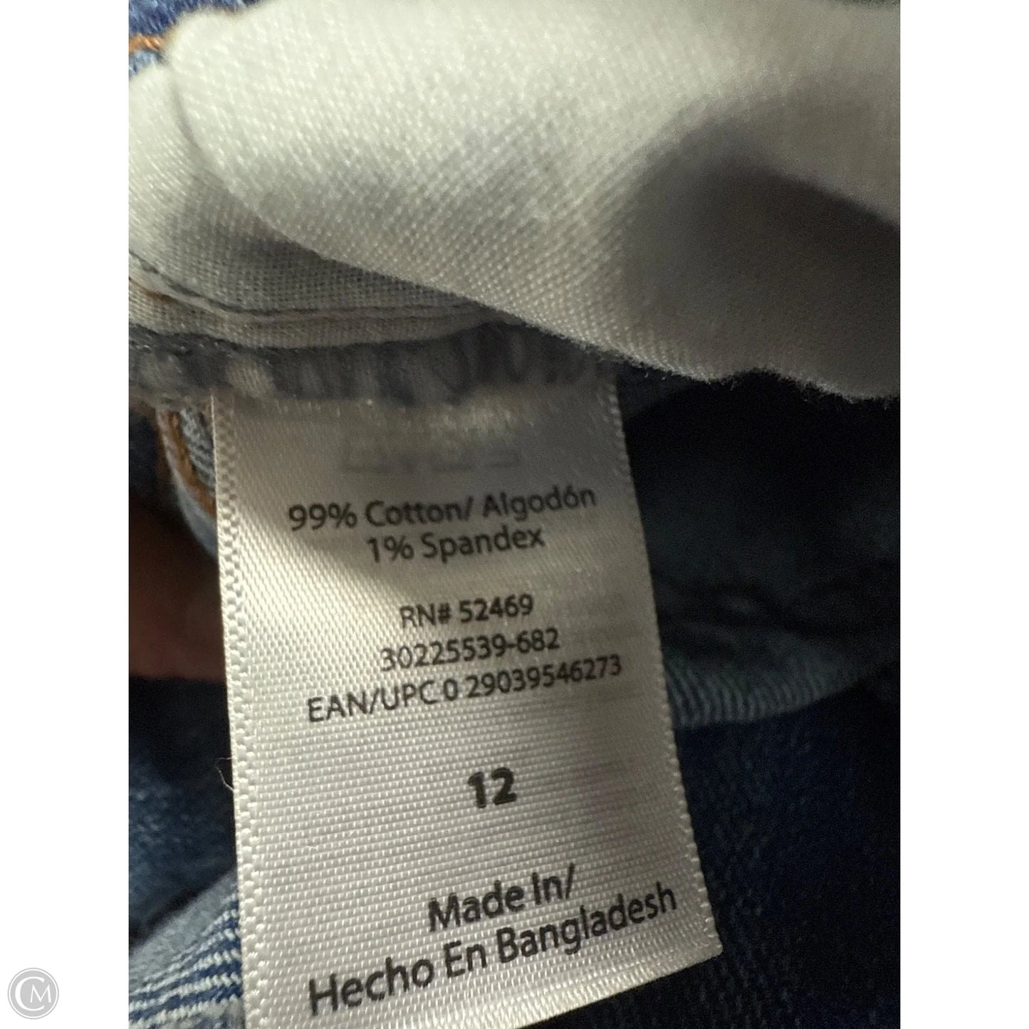 Jeans Cropped By Sofia By Sofia Vergara In Blue Denim, Size: 12