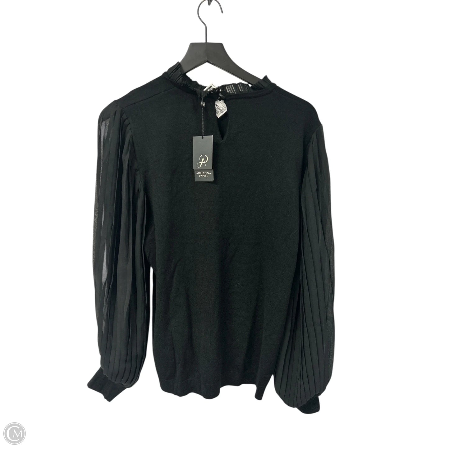 Top Long Sleeve By Adrianna Papell In Black, Size: L