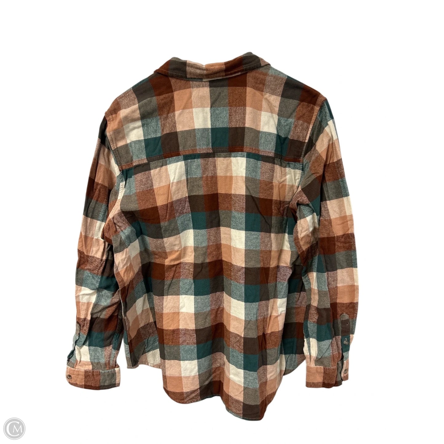 Blouse Long Sleeve By Universal Thread In Green & Tan, Size: Xl