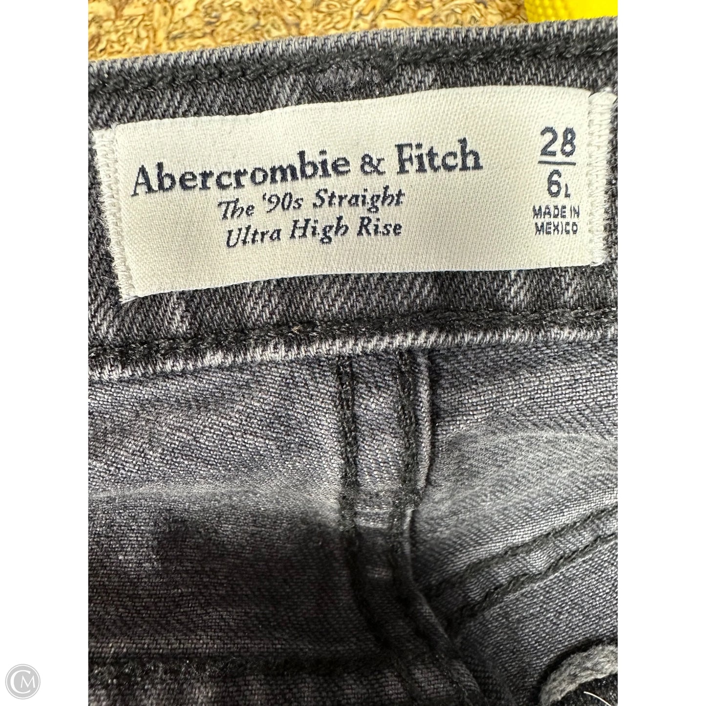 Jeans Straight By Abercrombie And Fitch In Black Denim, Size: 6