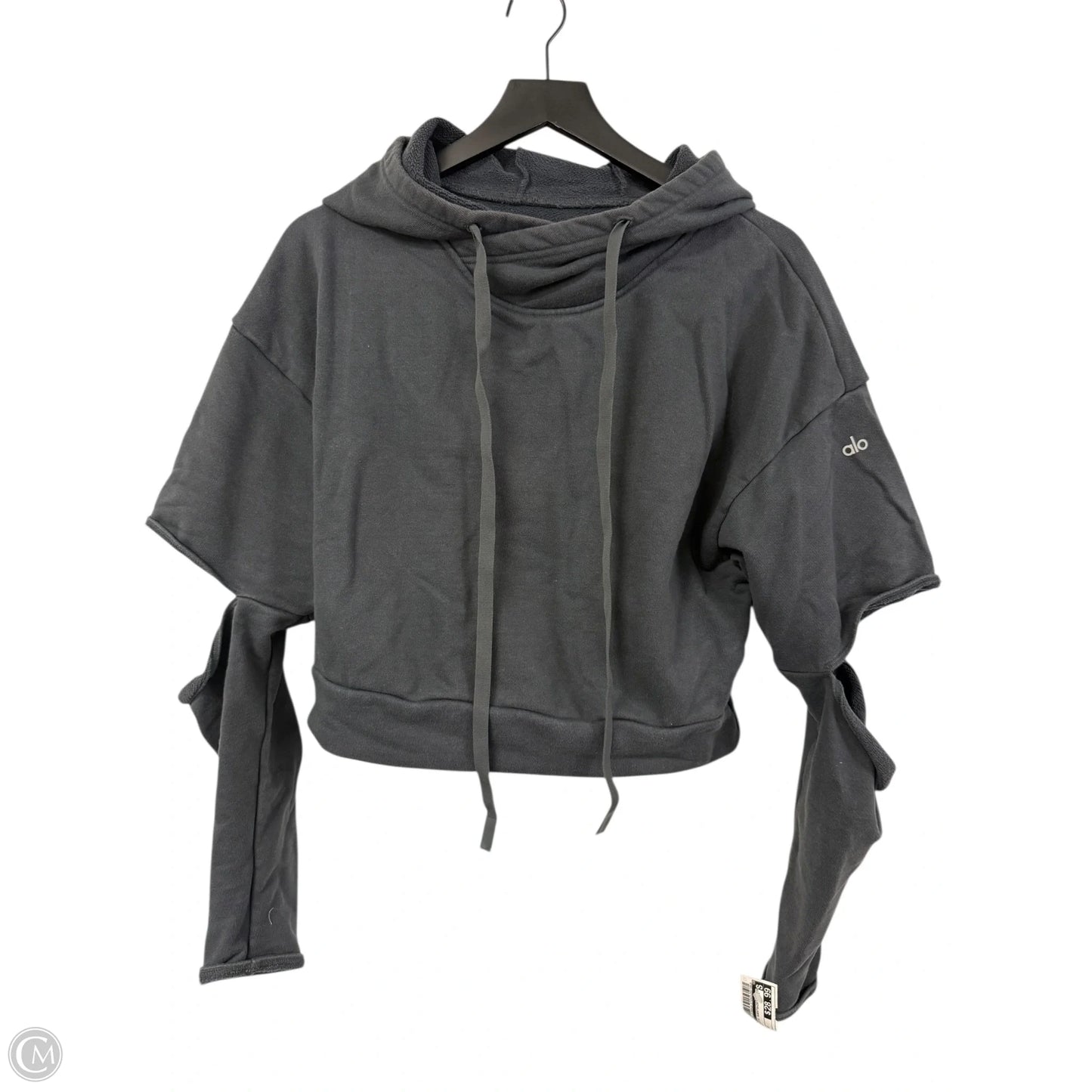 Athletic Sweatshirt Hoodie By Alo In Grey, Size: M