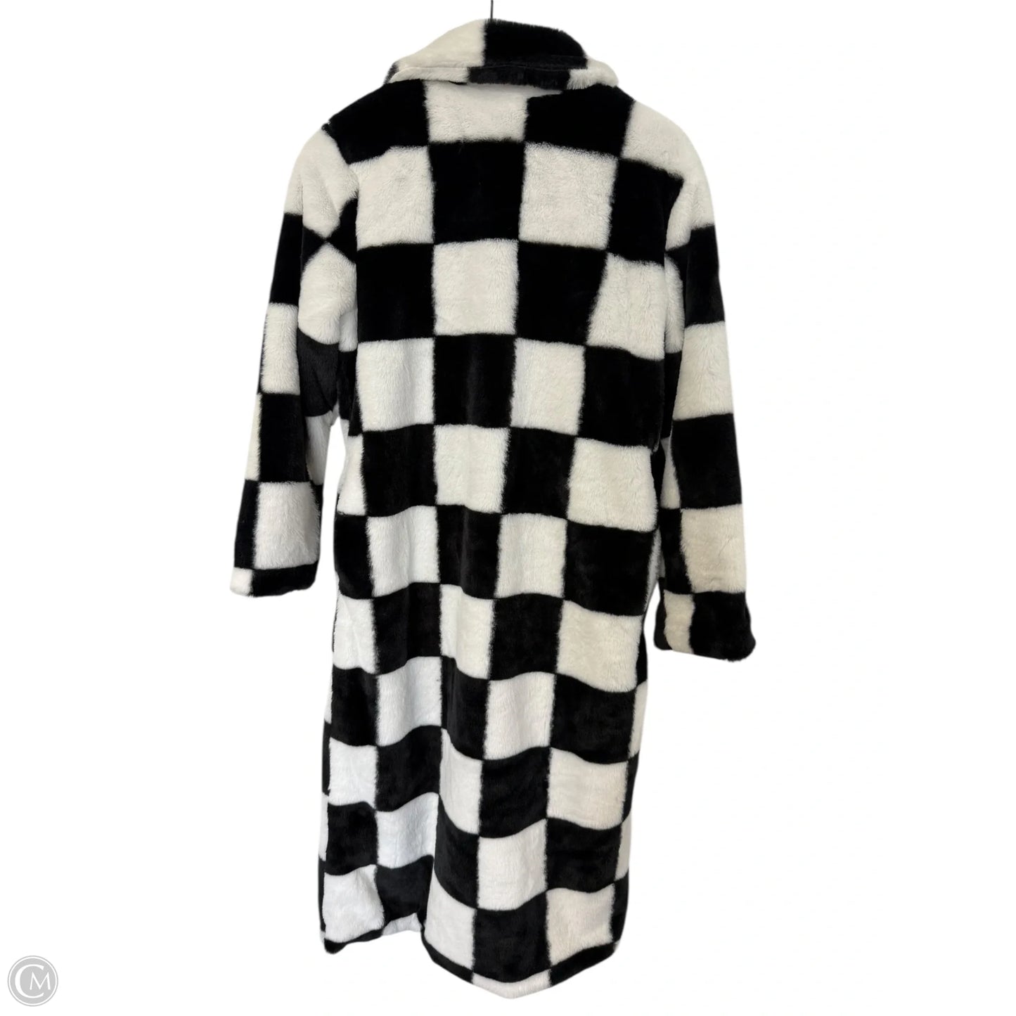 Coat Trench Coat By Cmf In Black & White, Size: S