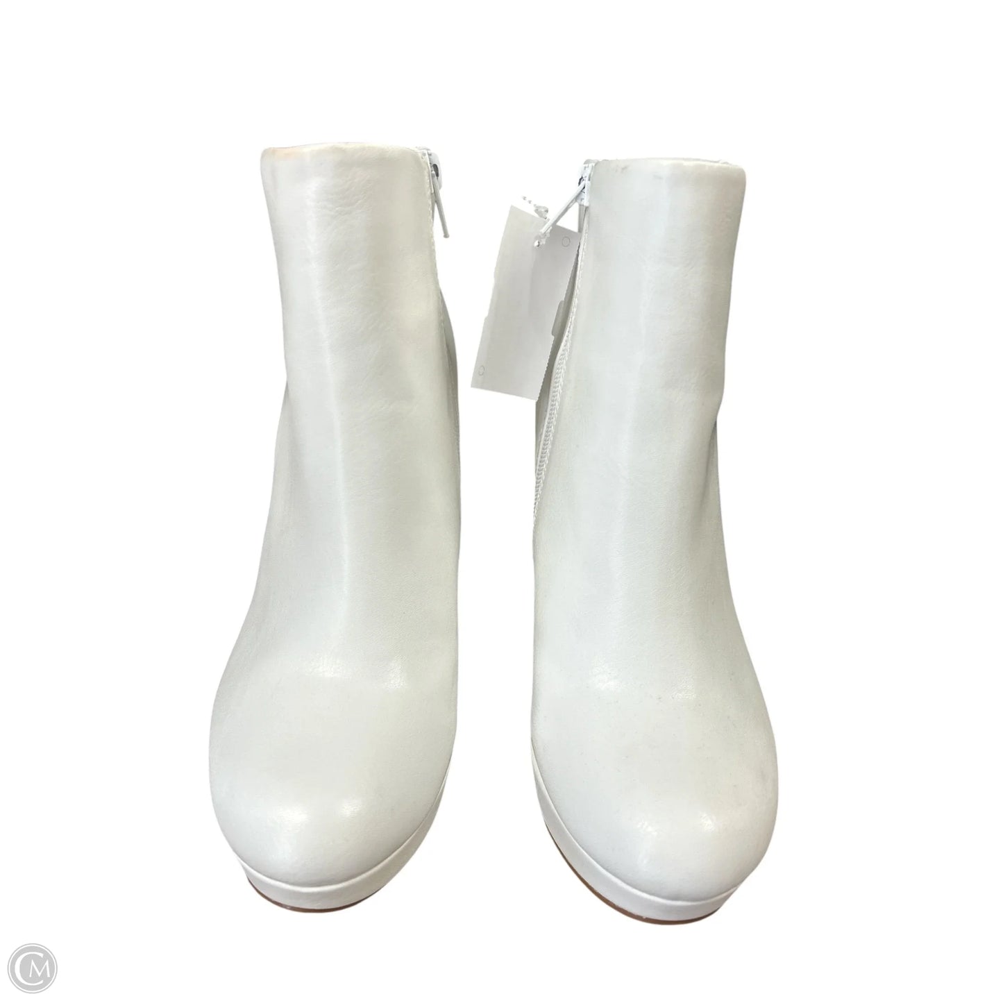 Boots Ankle Heels By Clothes Mentor In White, Size: 7