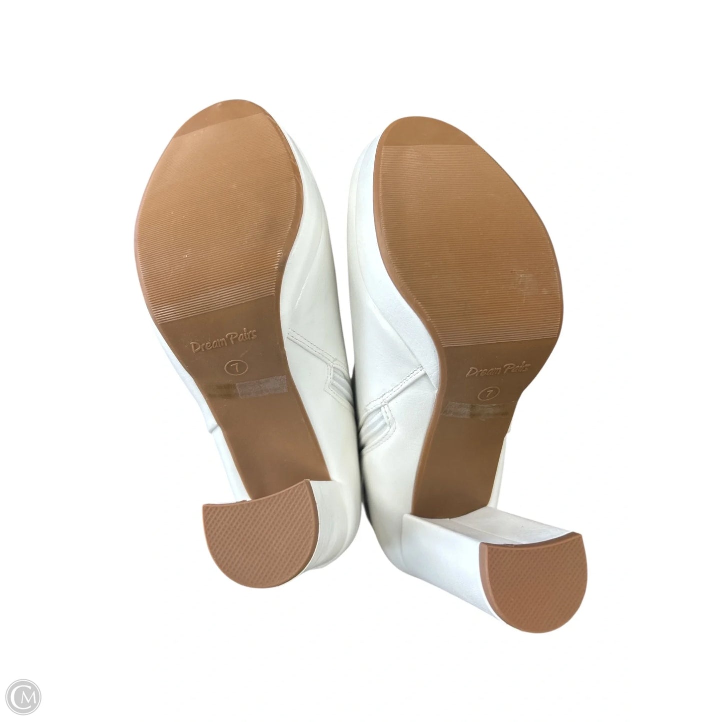 Boots Ankle Heels By Clothes Mentor In White, Size: 7
