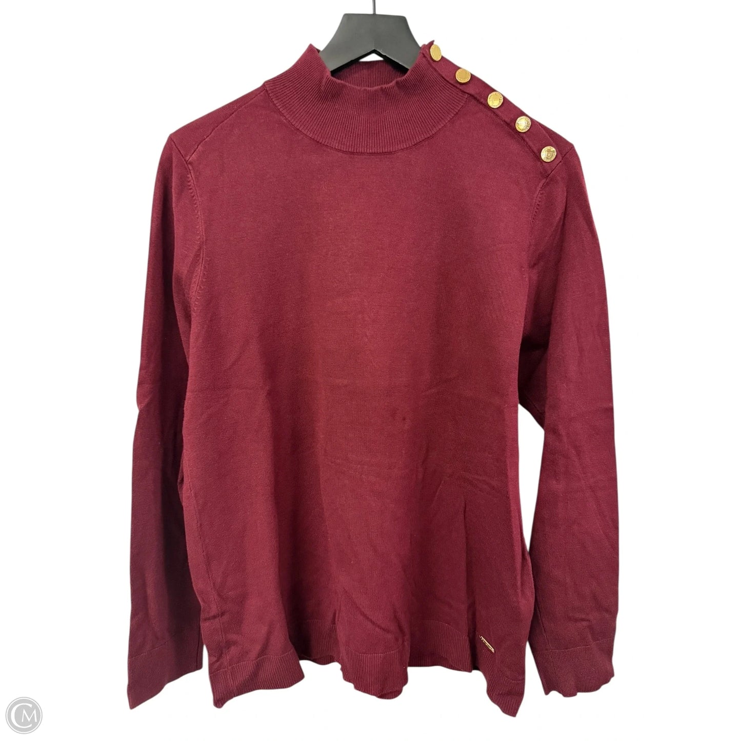 Sweater By Calvin Klein In Maroon, Size: L