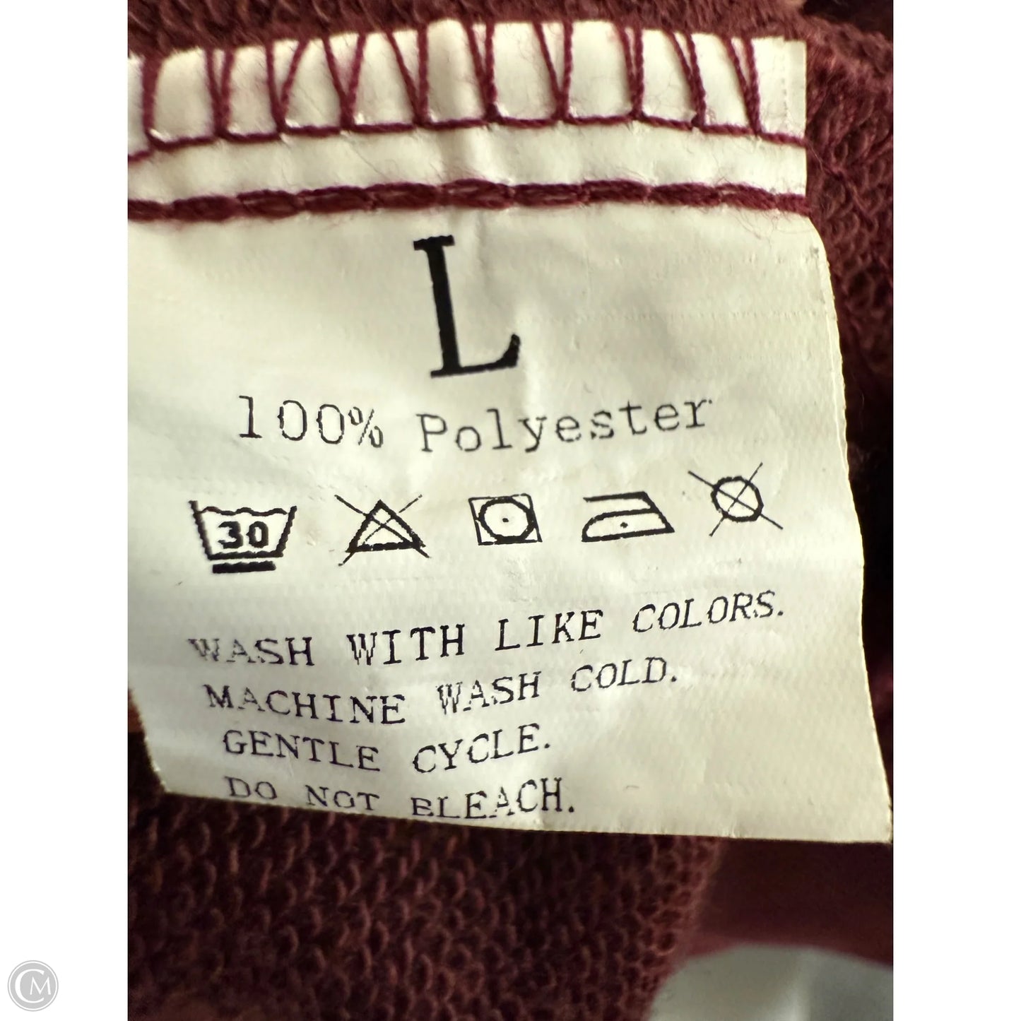 Sweatshirt Collar By Cme In Maroon, Size: L