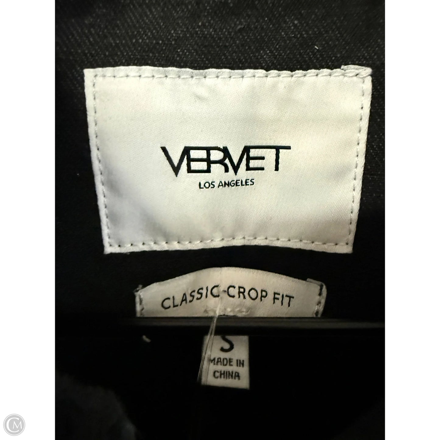 Jacket Denim By Vervet In Black Denim, Size: S
