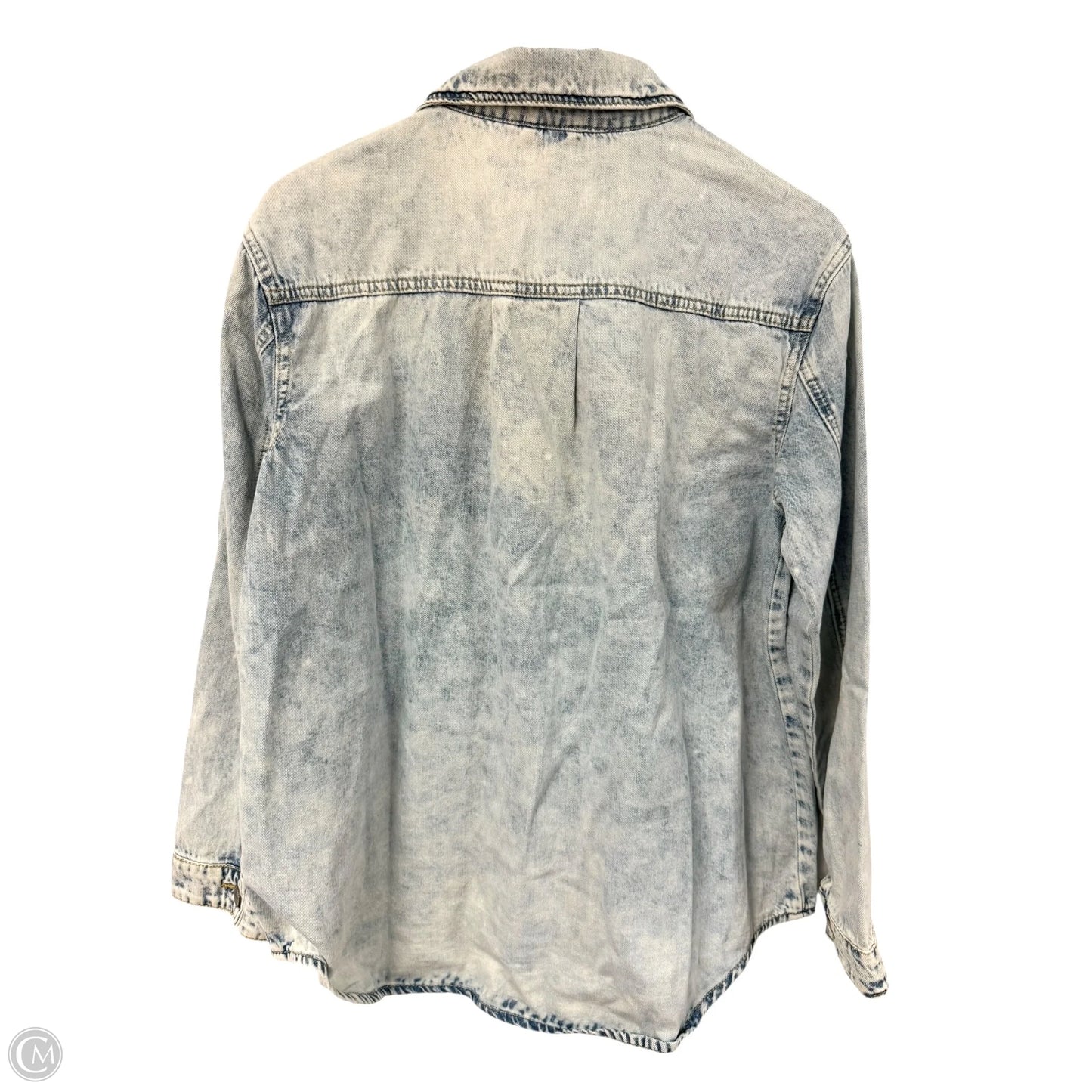 Jacket Shirt By Wishlist In Blue Denim, Size: S