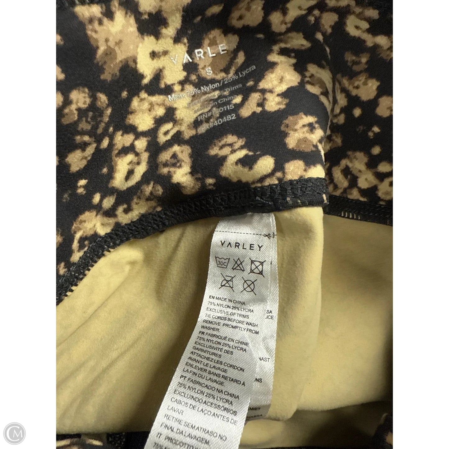 Athletic Leggings By Varley In Brown & Cream, Size: S