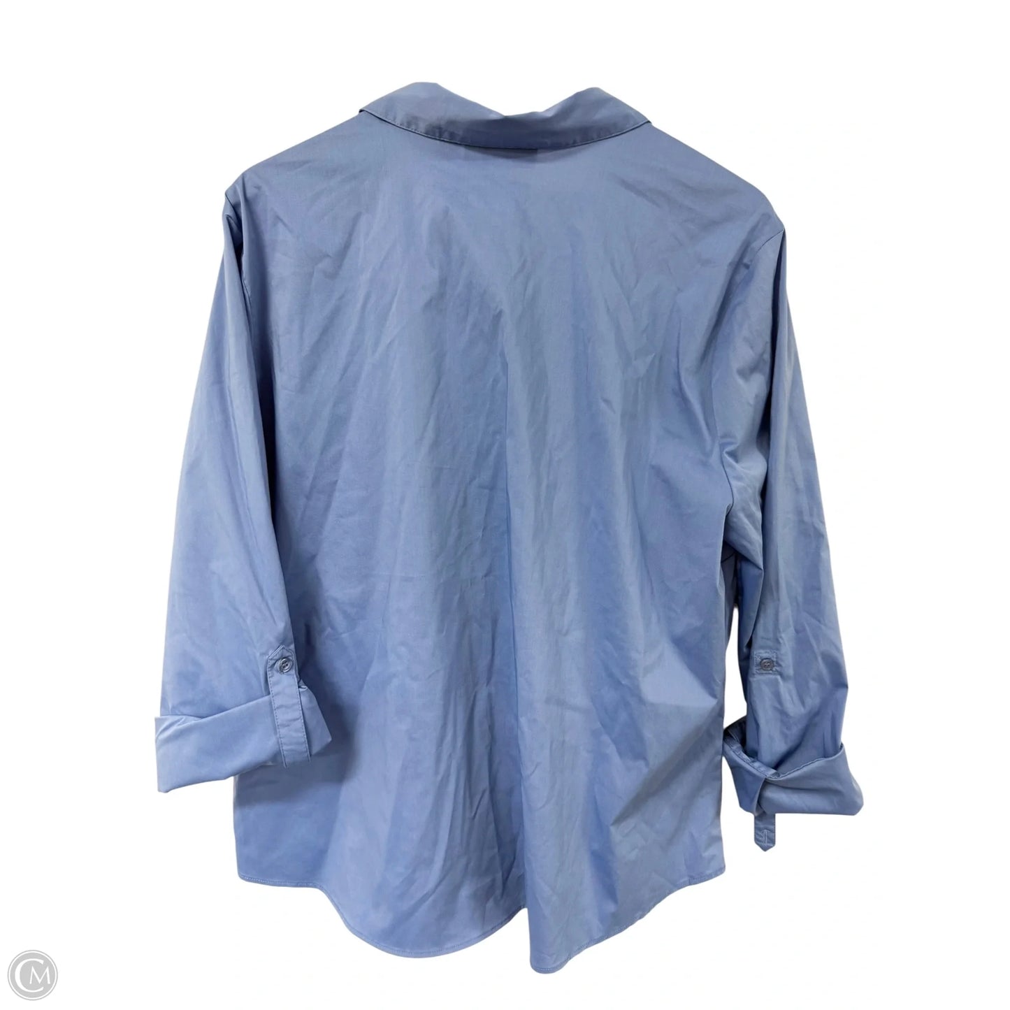 Blouse Long Sleeve By New York And Co In Blue, Size: Xxl