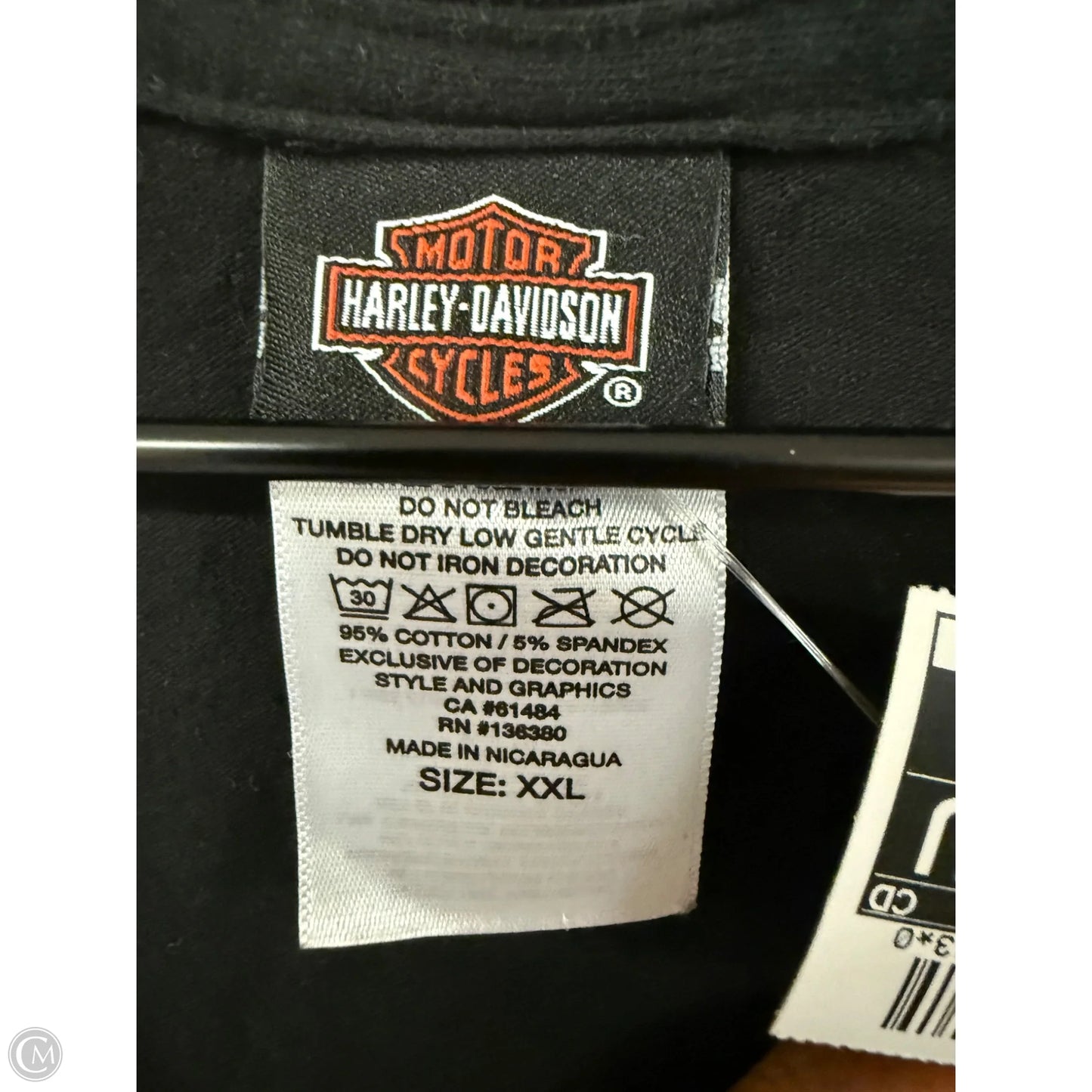 Top Short Sleeve By Harley Davidson In Black, Size: Xxl