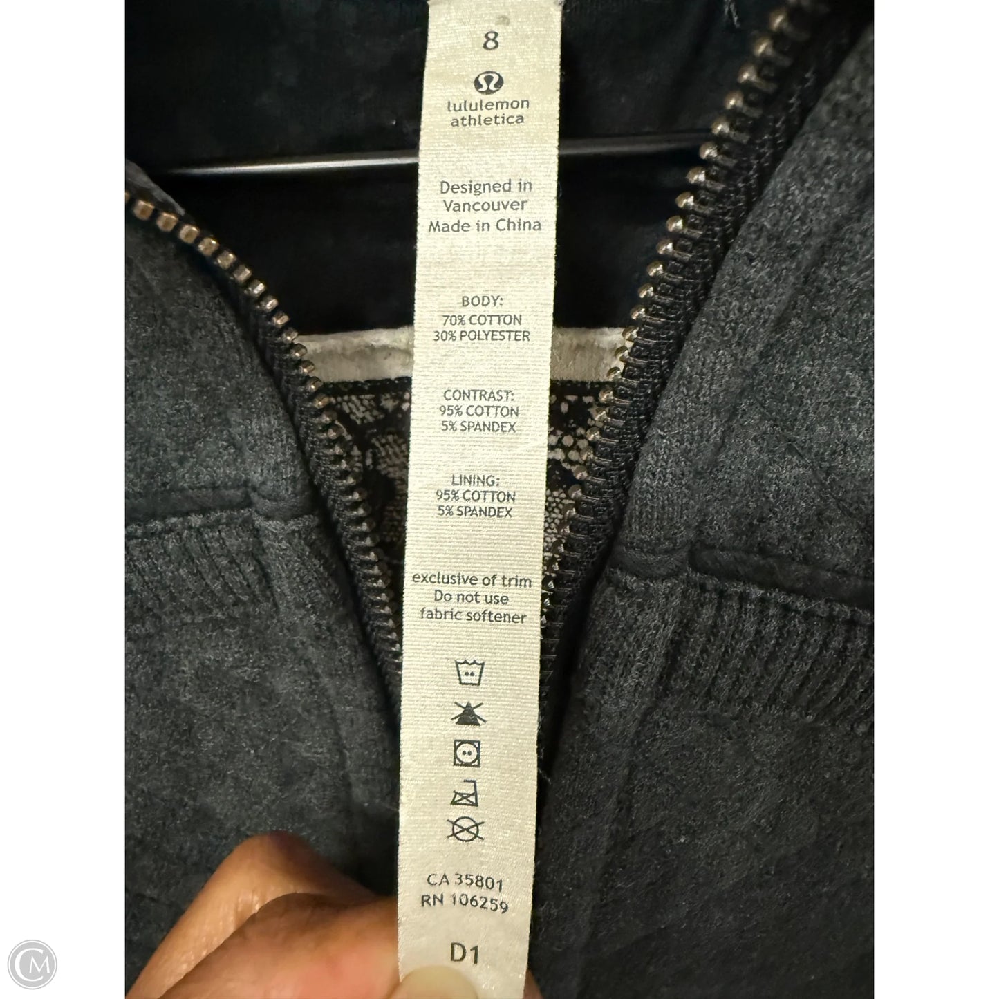 Athletic Jacket By Lululemon In Grey, Size: 10