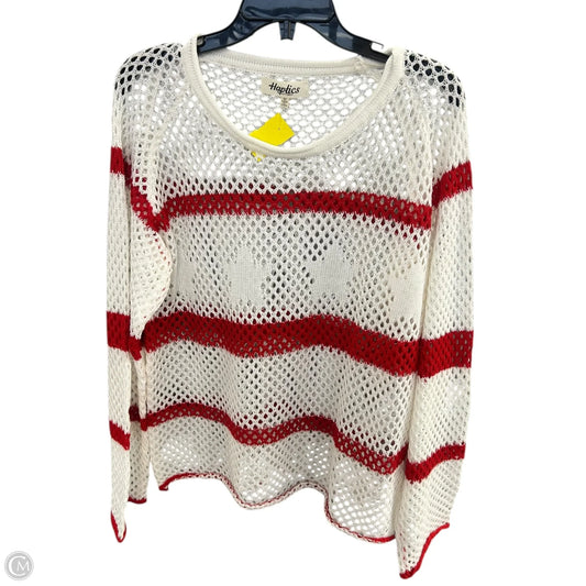 Sweater By Haptics In Red & White, Size: M