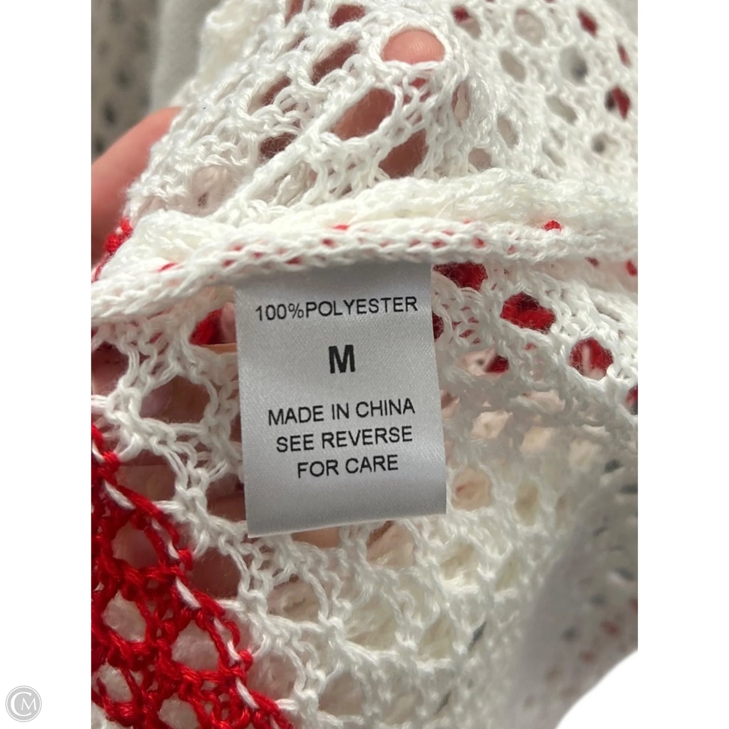 Sweater By Haptics In Red & White, Size: M