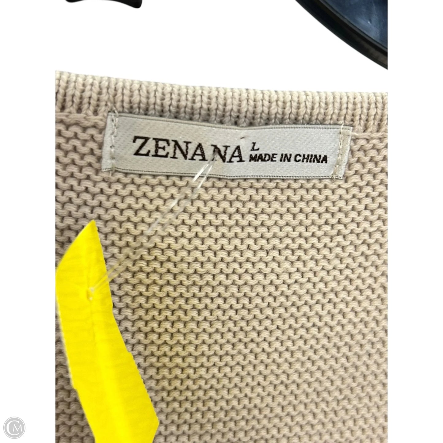 Sweater Cardigan By Zenana In Tan, Size: L