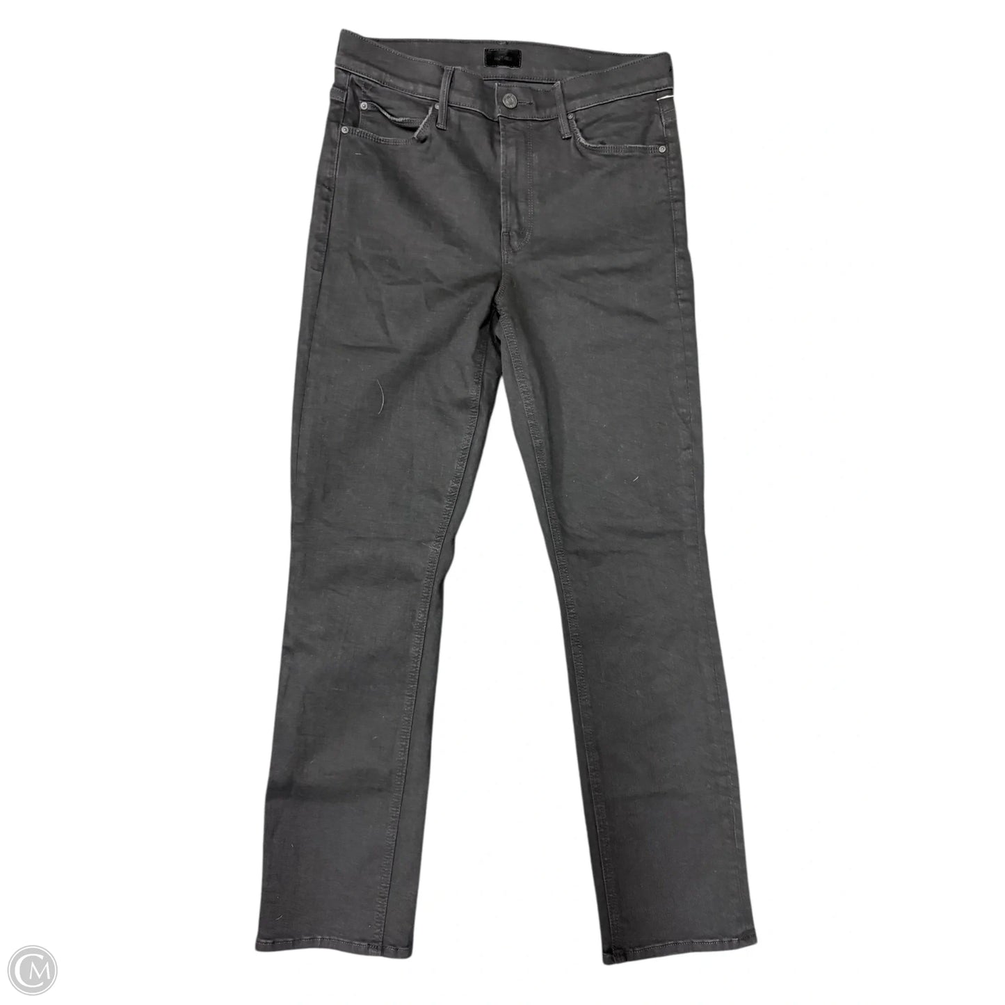Jeans Cropped By Mother In Black Denim, Size: 4