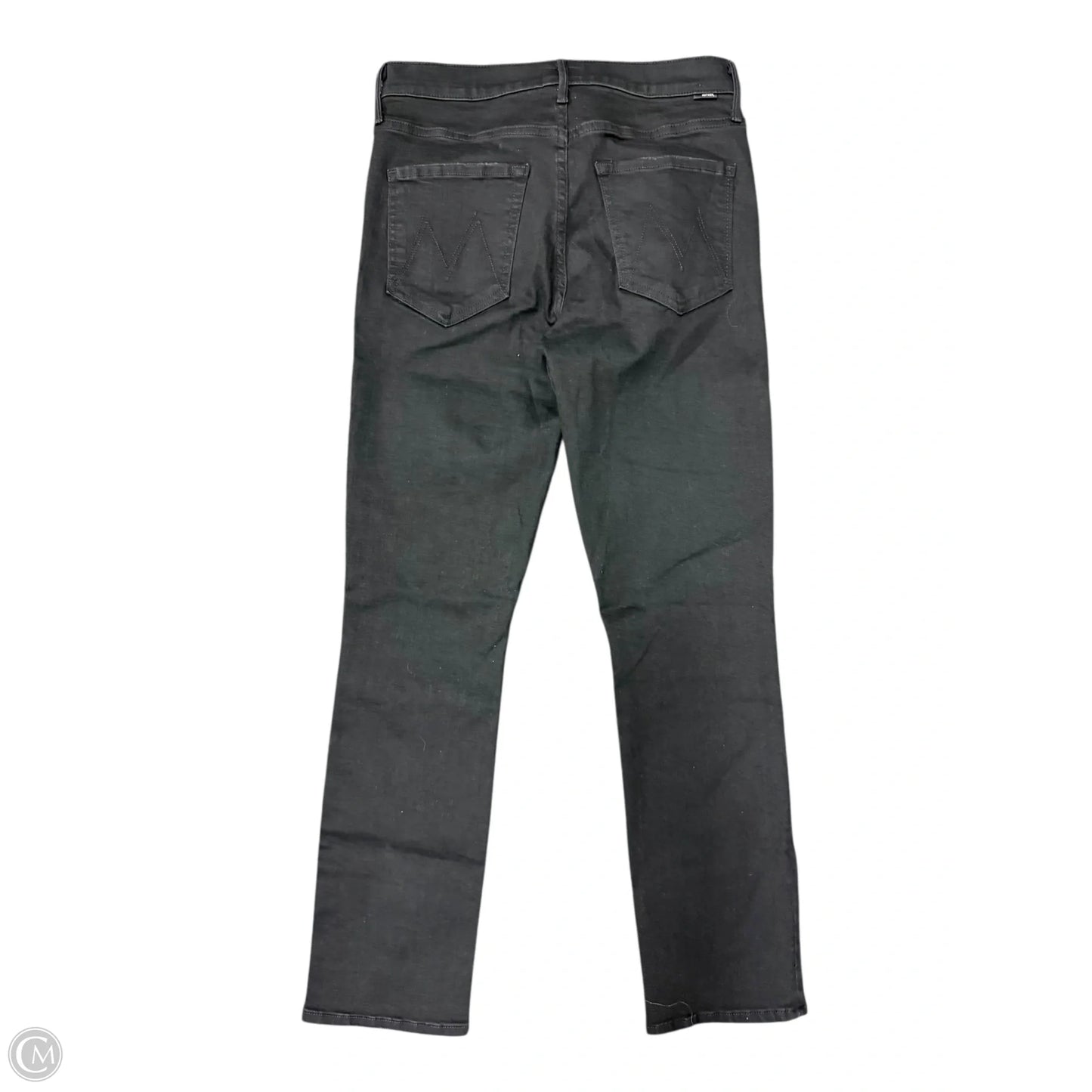 Jeans Cropped By Mother In Black Denim, Size: 4