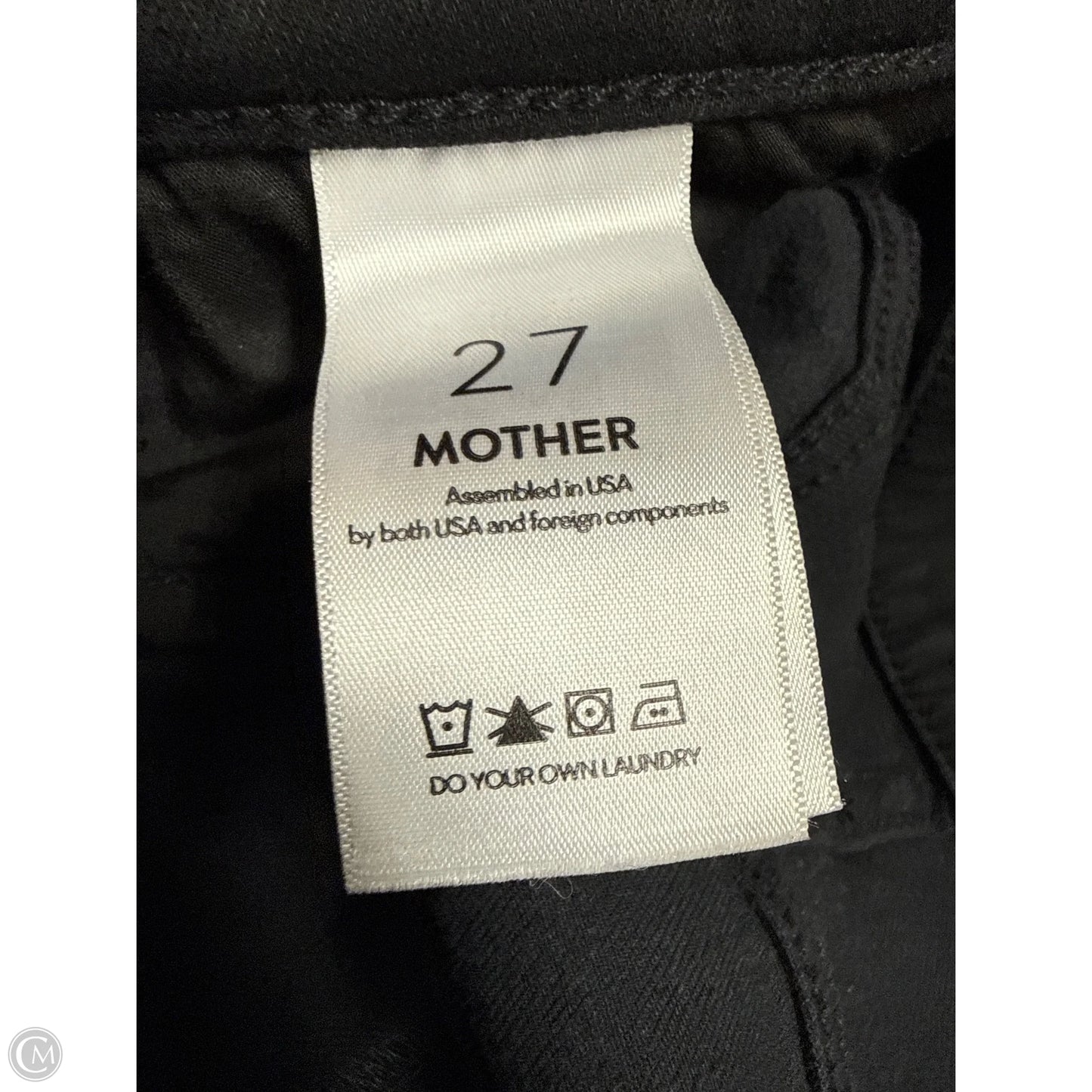 Jeans Cropped By Mother In Black Denim, Size: 4