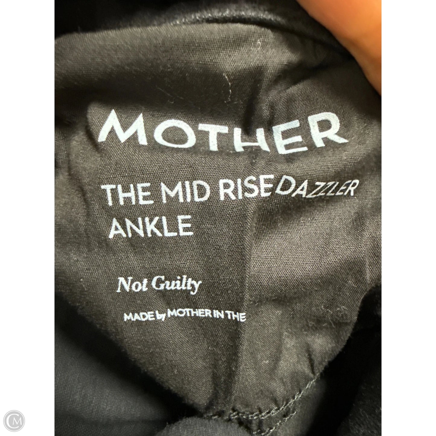Jeans Cropped By Mother In Black Denim, Size: 4