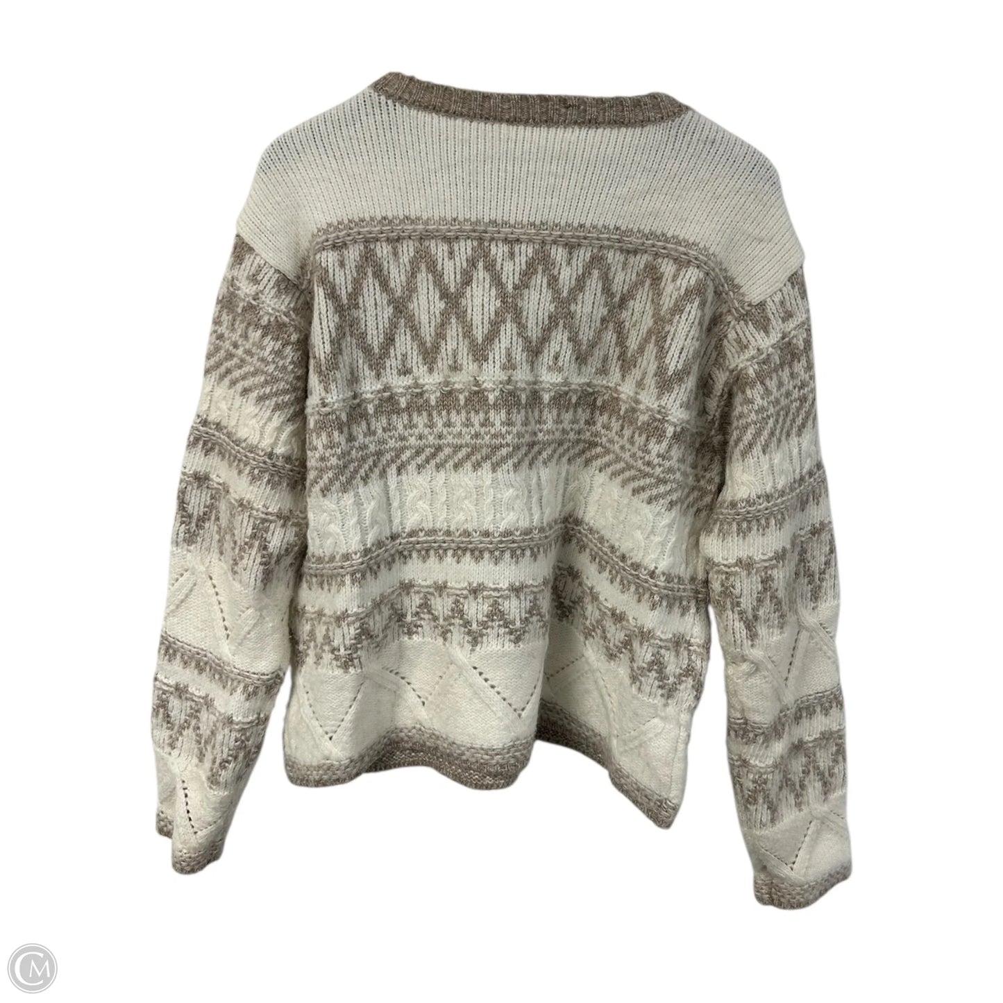 Sweater By 89th And Madison In Tan & White, Size: L