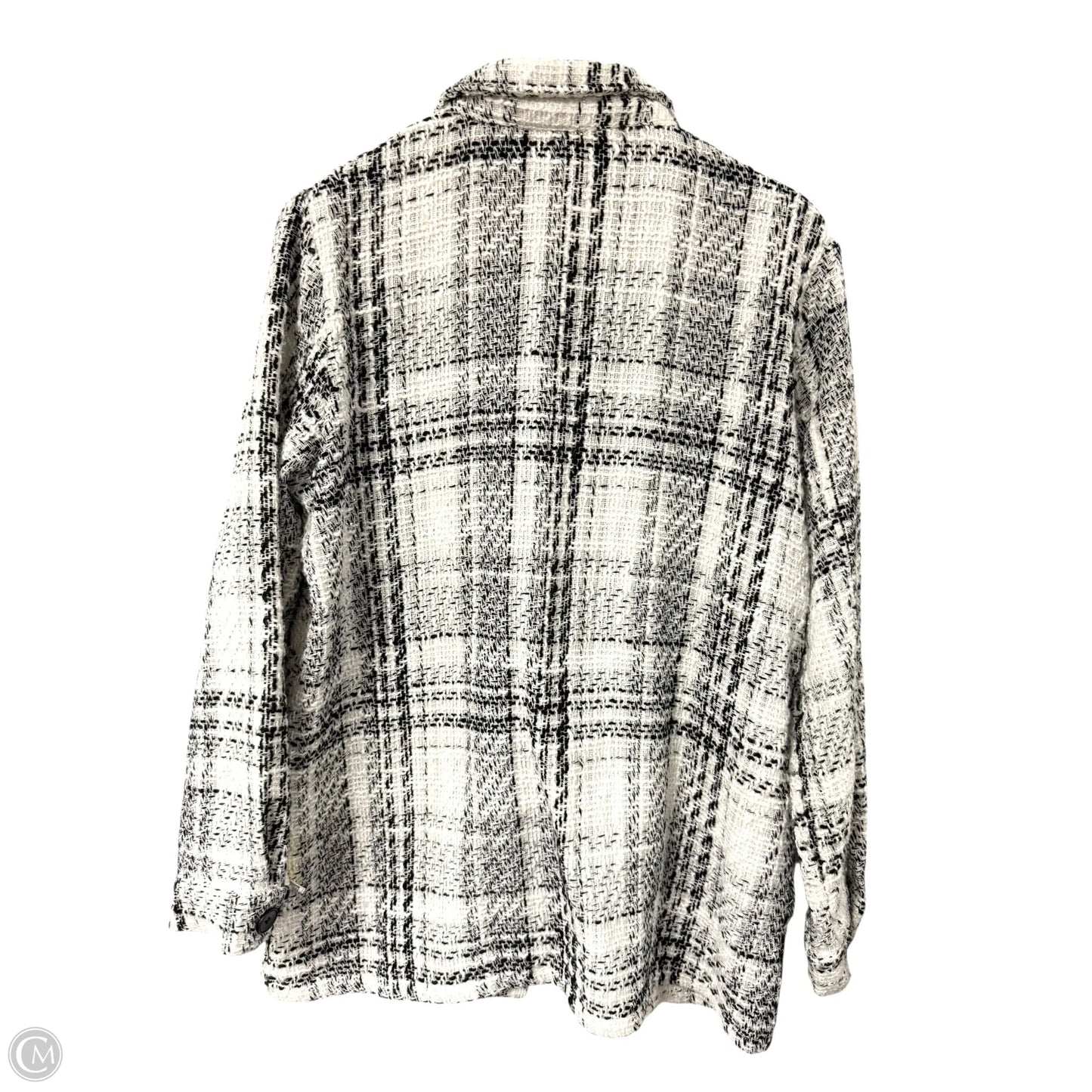 Jacket Shirt By Clothes Mentor In Black & White, Size: Xl