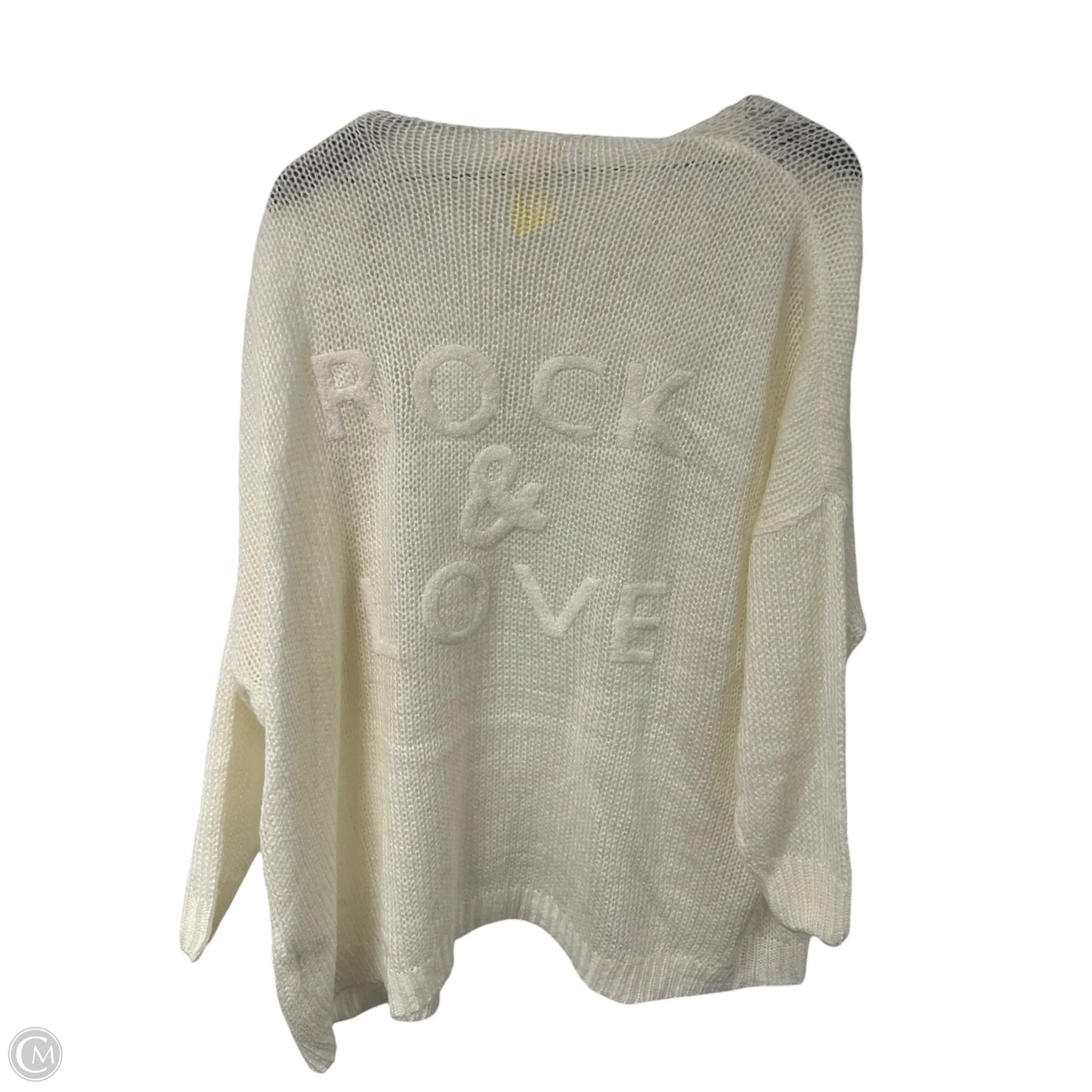 Sweater Cardigan By Elan In Cream, Size: Osfm