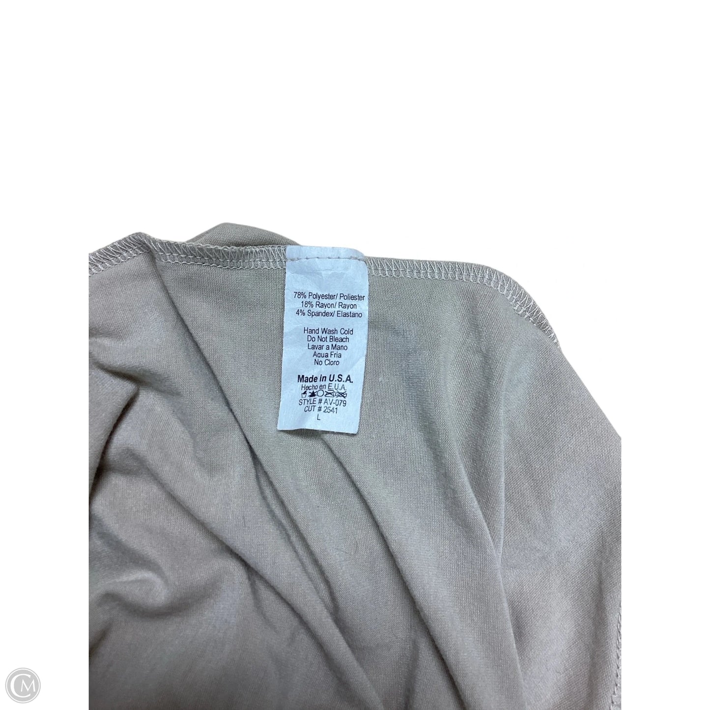 Top Sleeveless By Cmc In Tan, Size: L