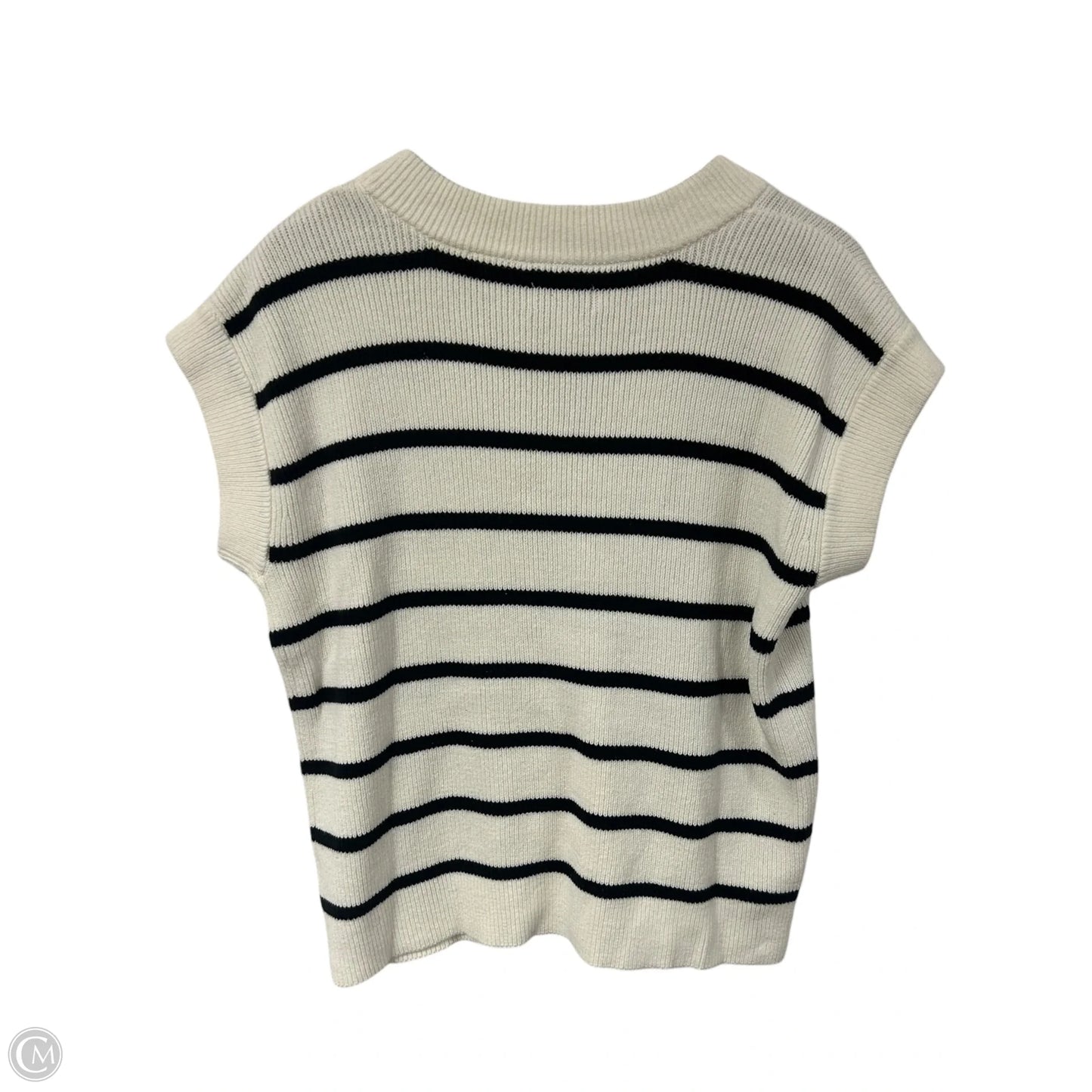 Vest Sweater By Evereve In Striped Pattern, Size: L