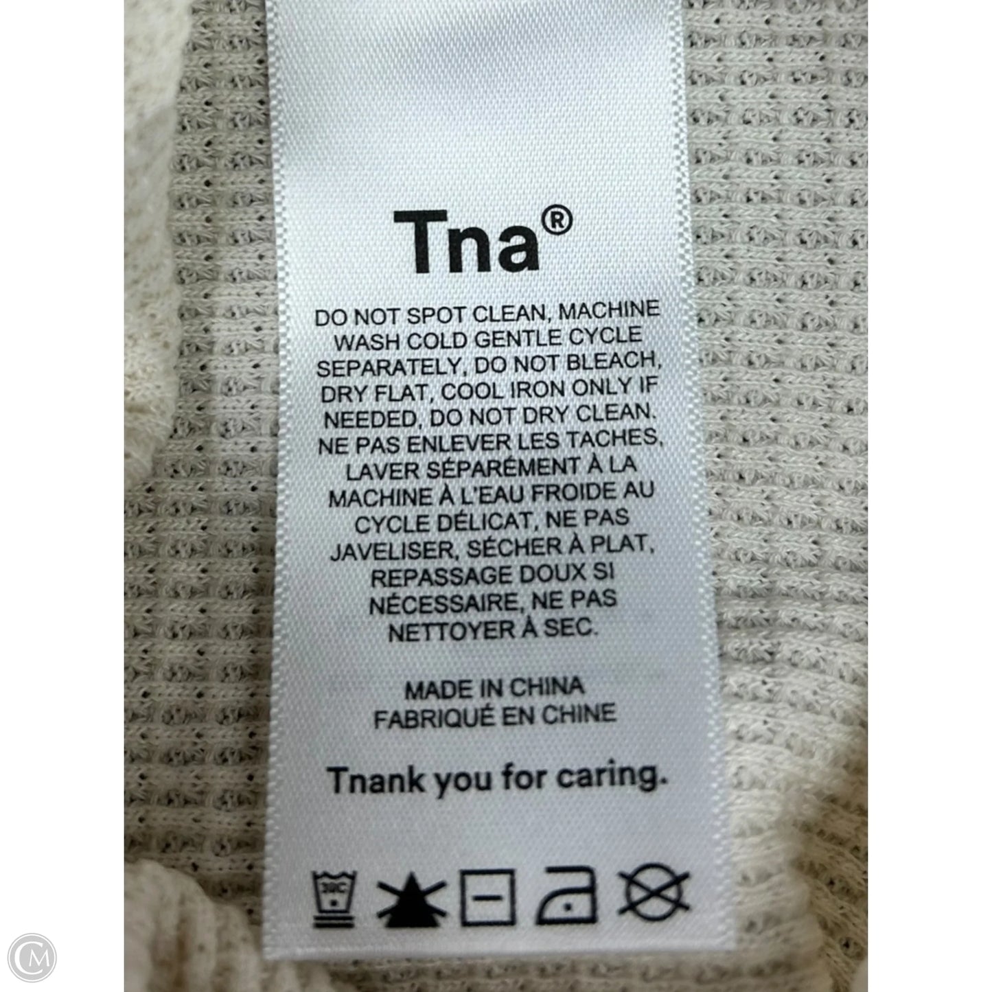 Top Long Sleeve By Tna In Ivory, Size: S