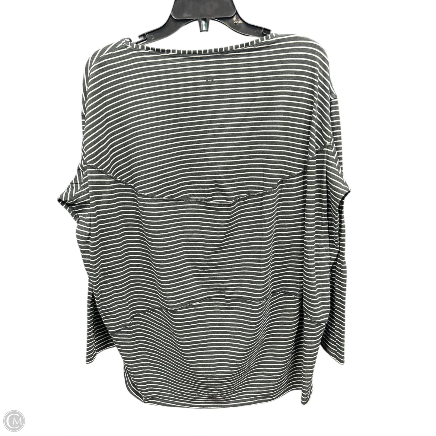 Athletic Top Long Sleeve Crewneck By Lululemon In Grey & White, Size: 12