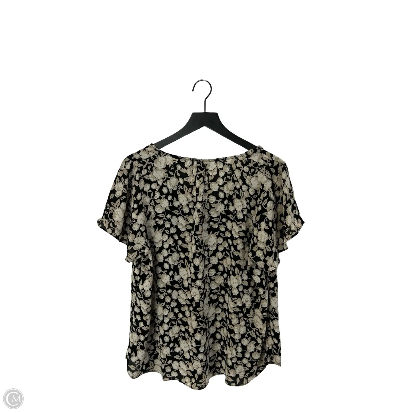 Top Short Sleeve By H&m In Black & Grey, Size: L