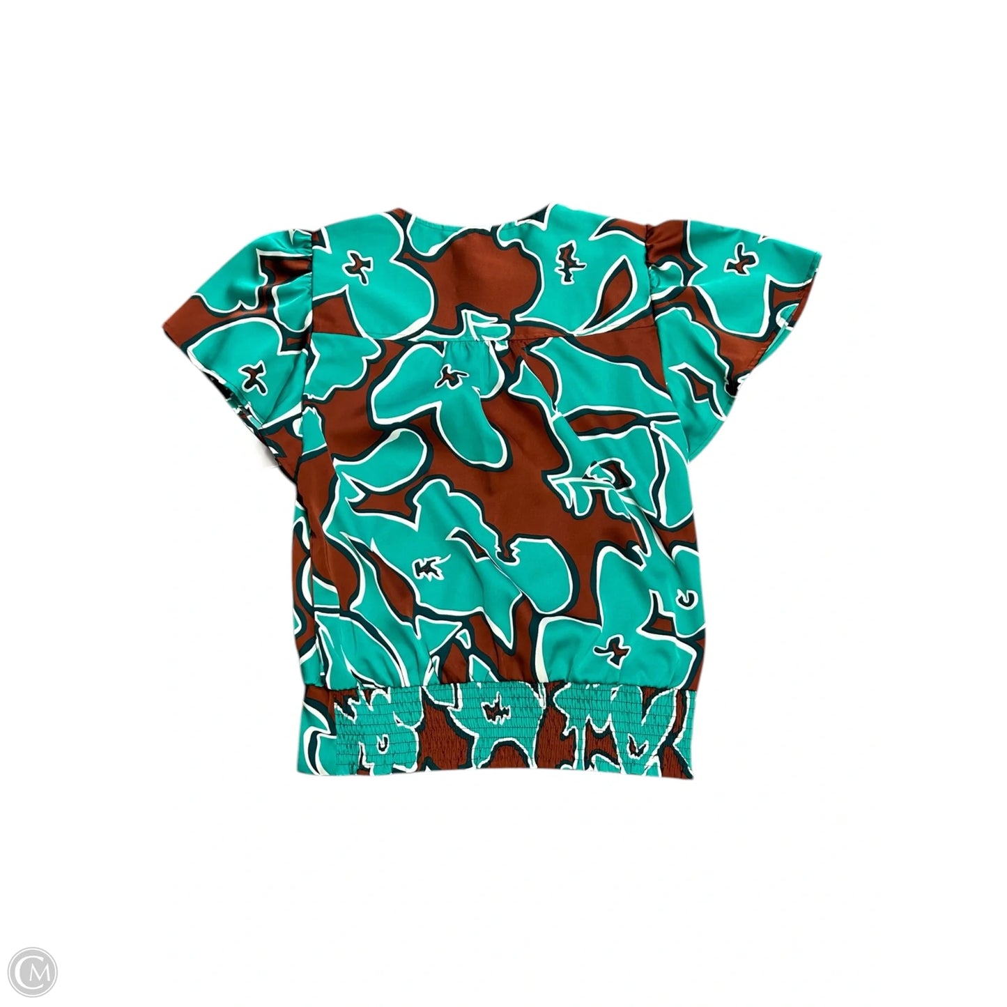 Top Short Sleeve By Nine West Apparel In Brown & Green, Size: Xs